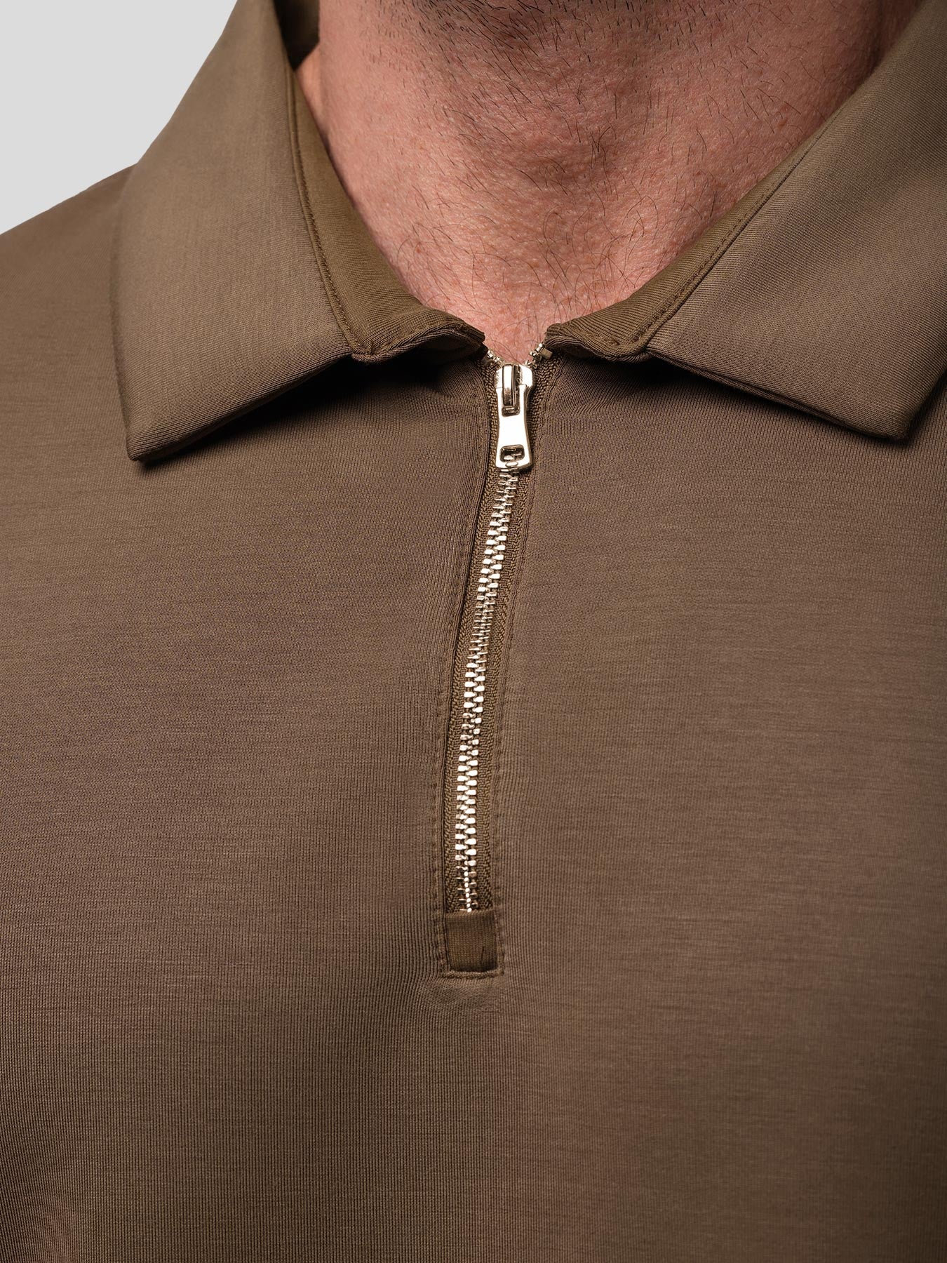 Modal Blend Long Sleeve Half Zip Polo - Image 3