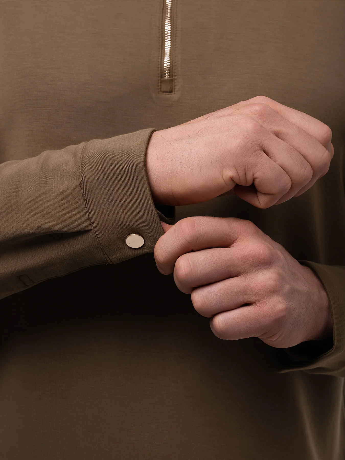 Modal Blend Long Sleeve Half Zip Polo - Image 4