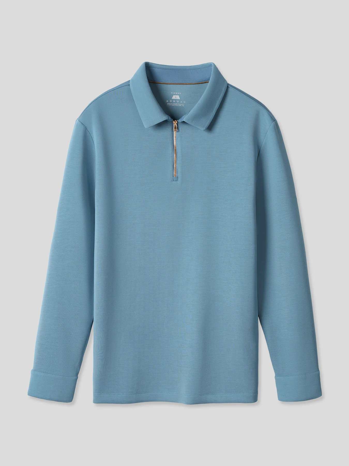 Modal Blend Long Sleeve Half Zip Polo - Image 8