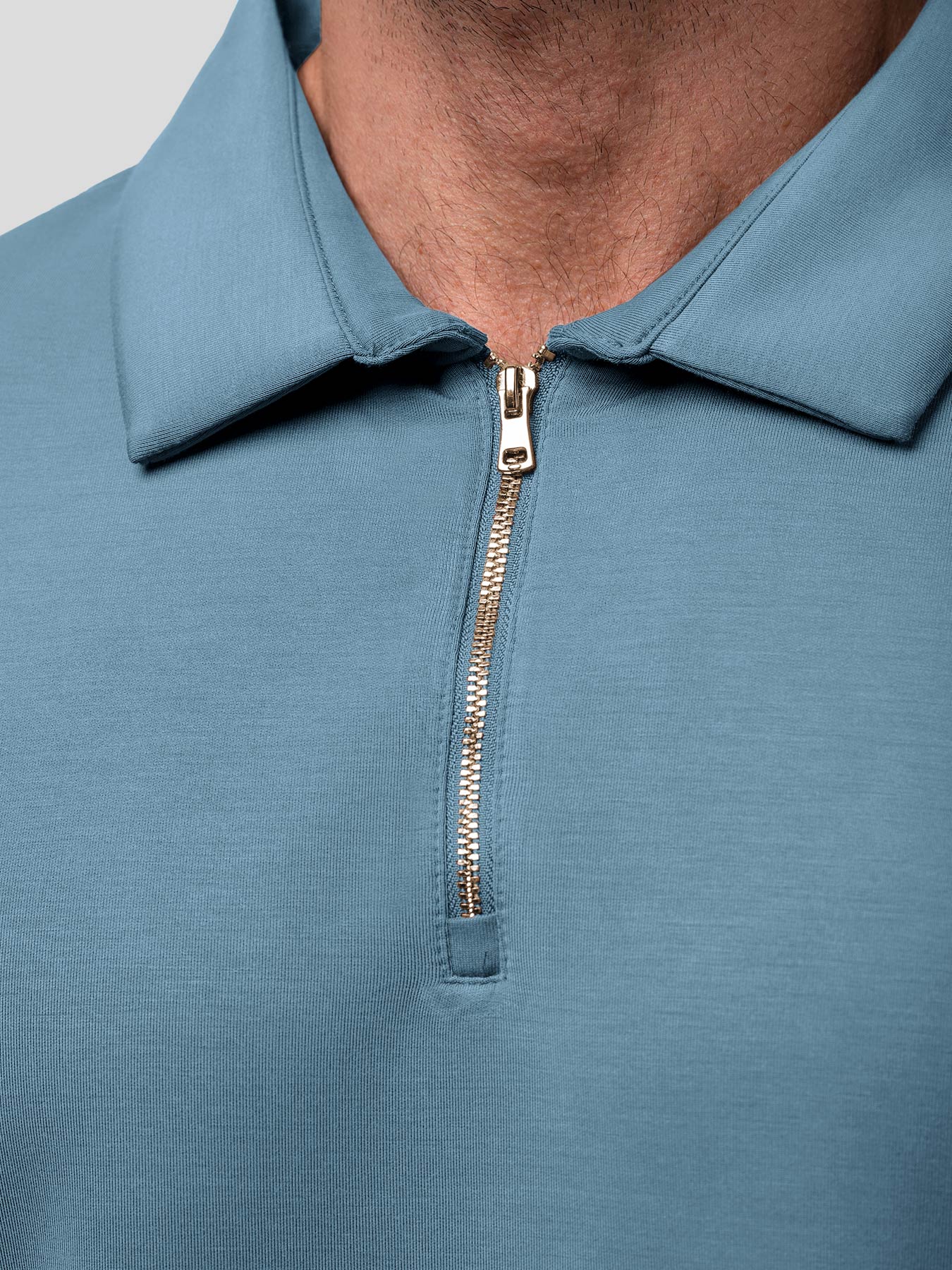 Modal Blend Long Sleeve Half Zip Polo - Image 9