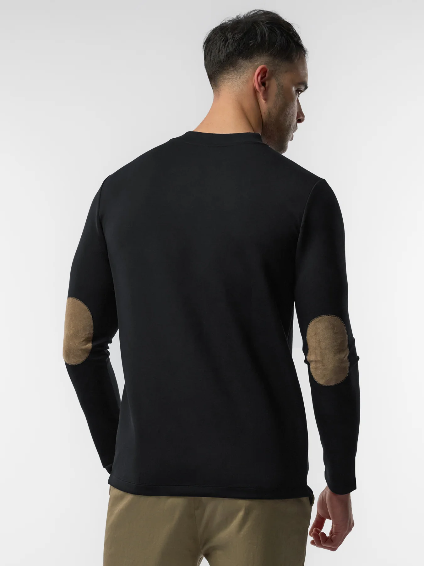 Modal Blend Elbow Patch Long Sleeve Tee:Slim Fit - Image 30