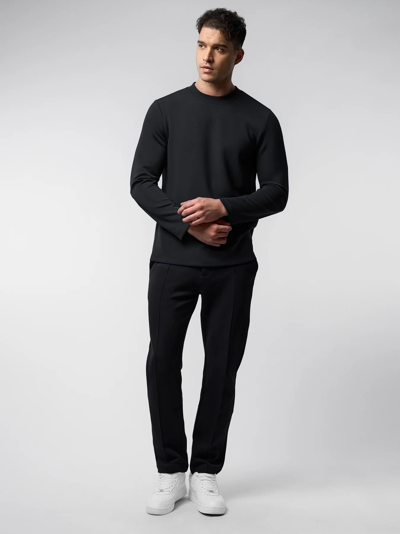 Modal Blend Elbow Patch Long Sleeve Tee:Slim Fit - Image 33
