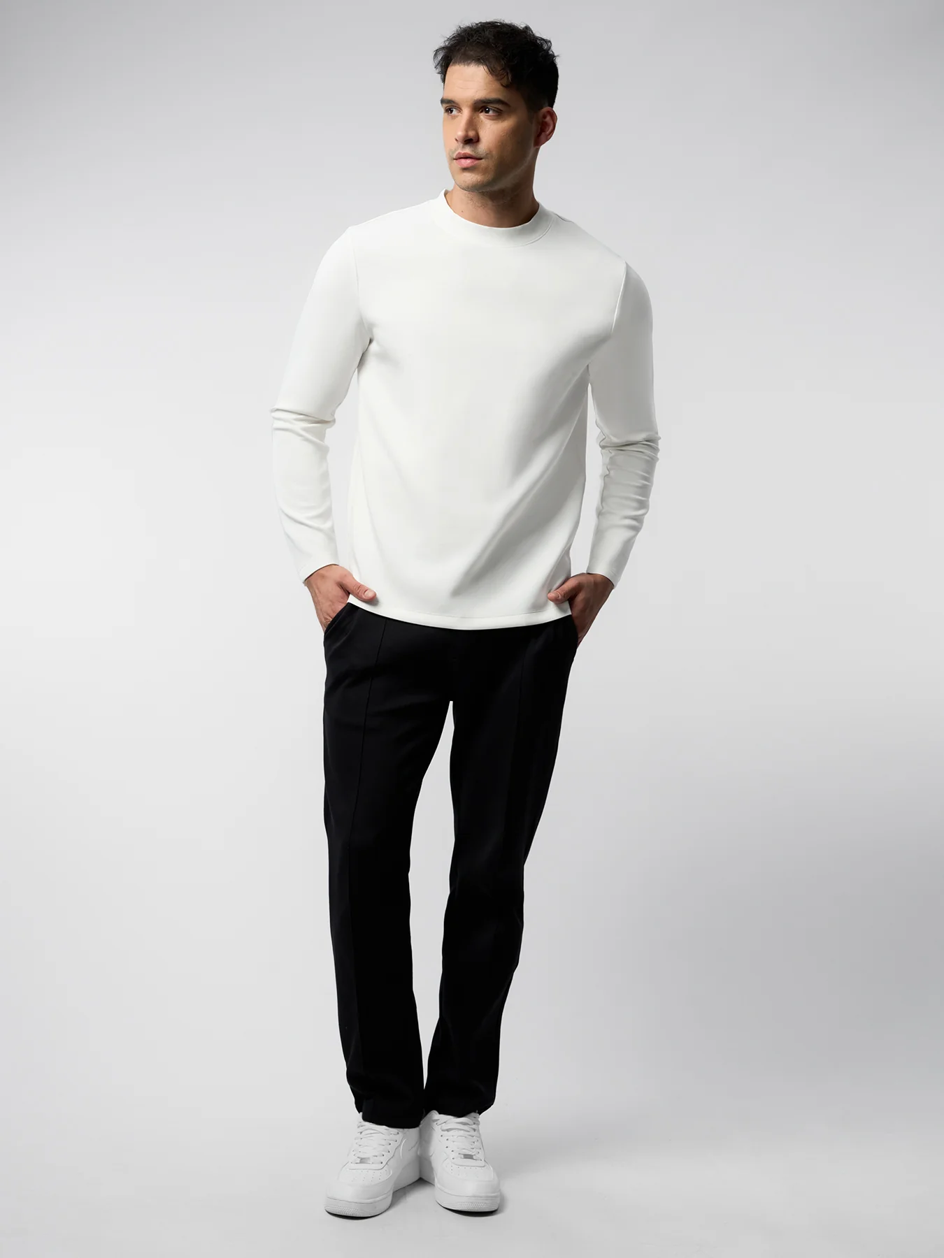 Modal Blend Elbow Patch Long Sleeve Tee:Slim Fit - Image 41