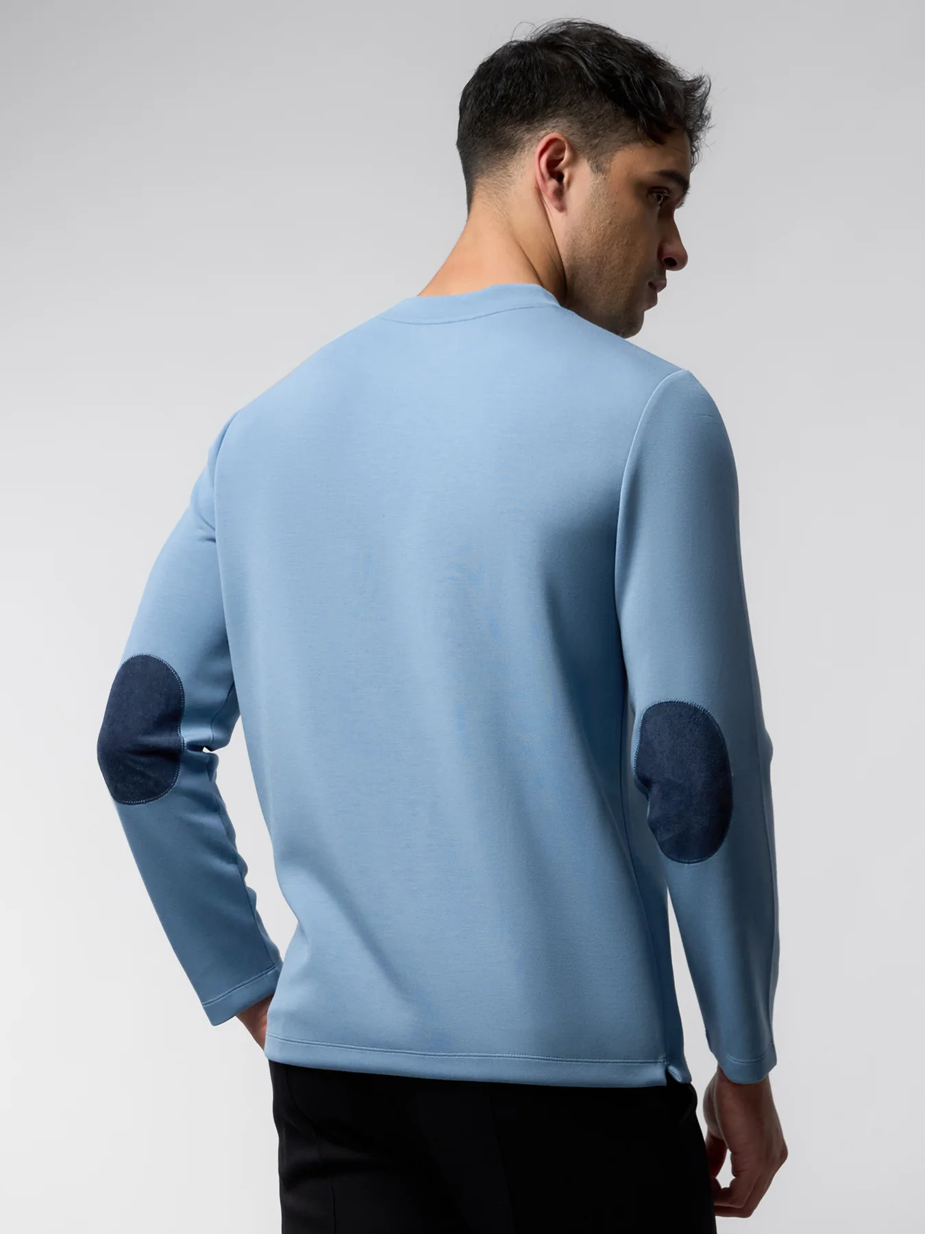 Modal Blend Elbow Patch Long Sleeve Tee:Slim Fit - Image 46