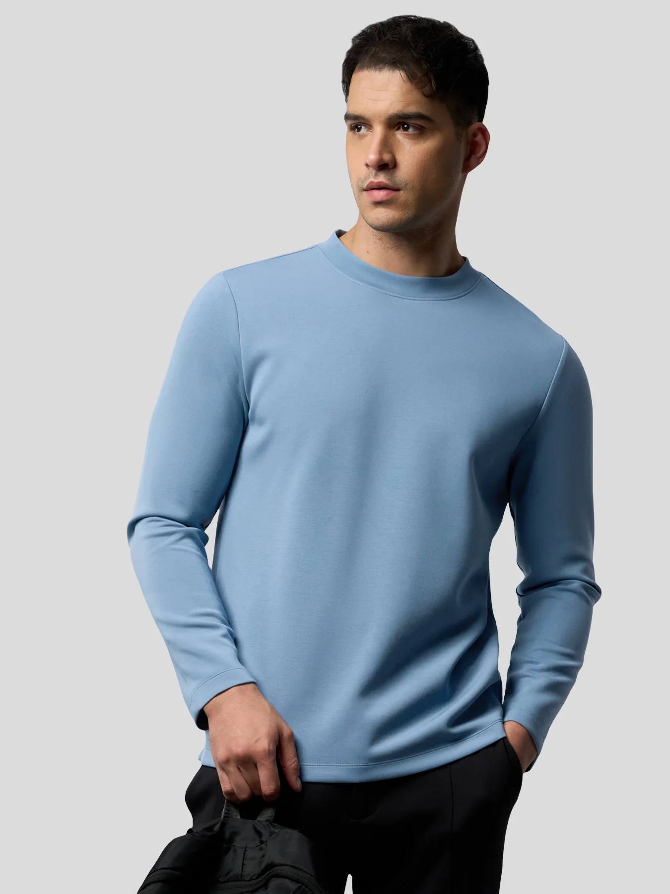 Modal Blend Elbow Patch Long Sleeve Tee:Slim Fit - Image 47