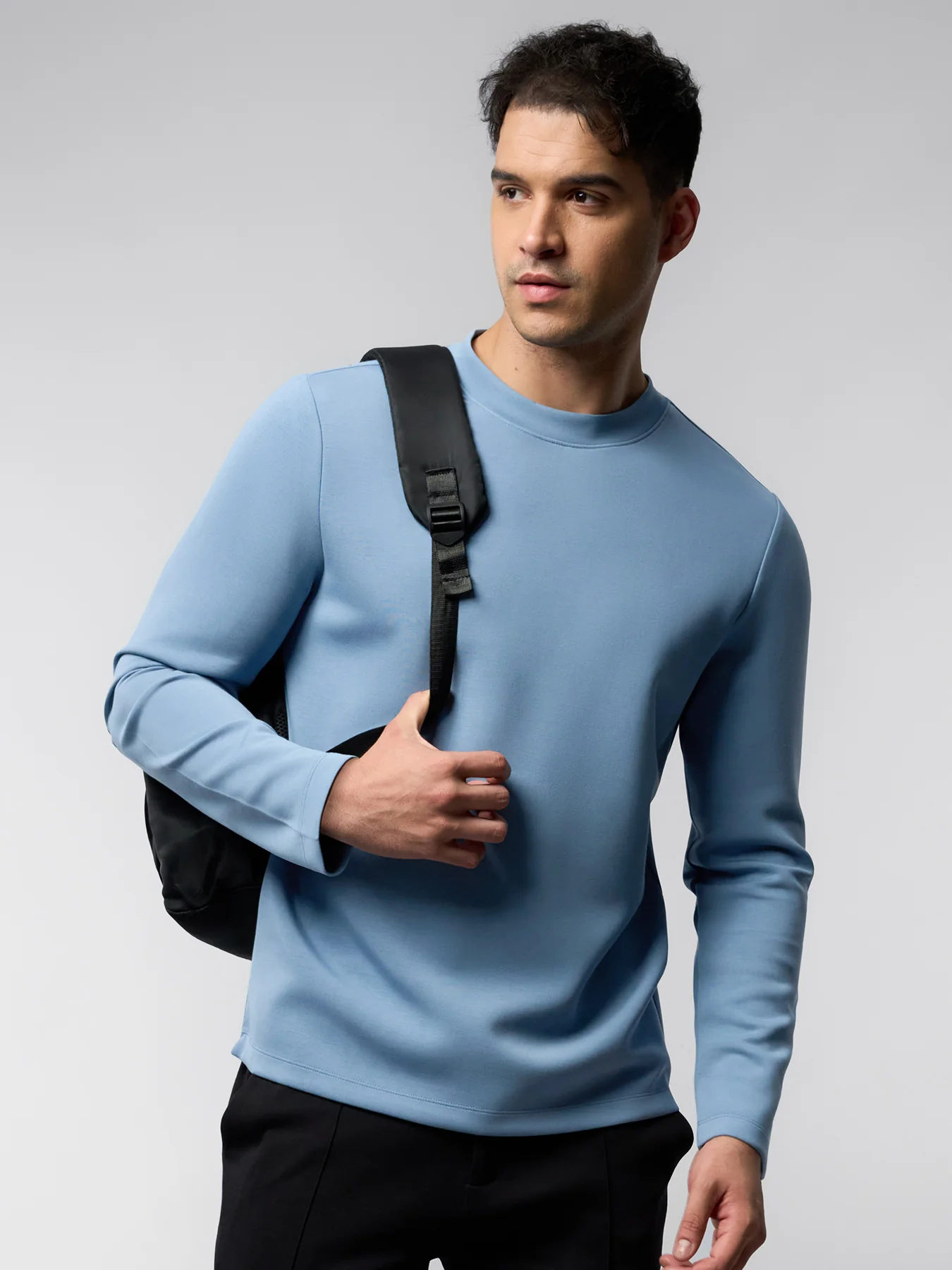 Modal Blend Elbow Patch Long Sleeve Tee:Slim Fit - Image 48