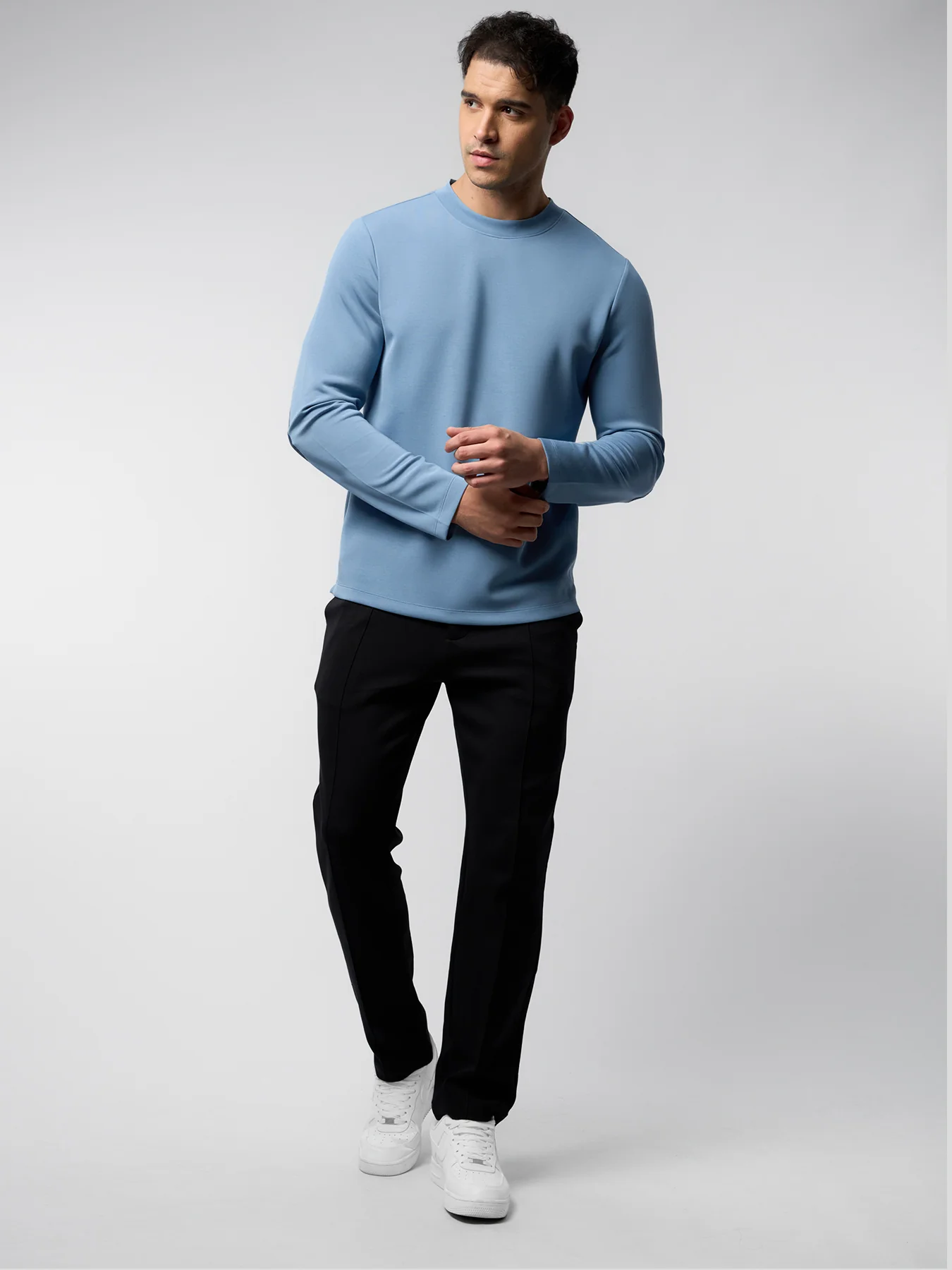 Modal Blend Elbow Patch Long Sleeve Tee:Slim Fit - Image 49