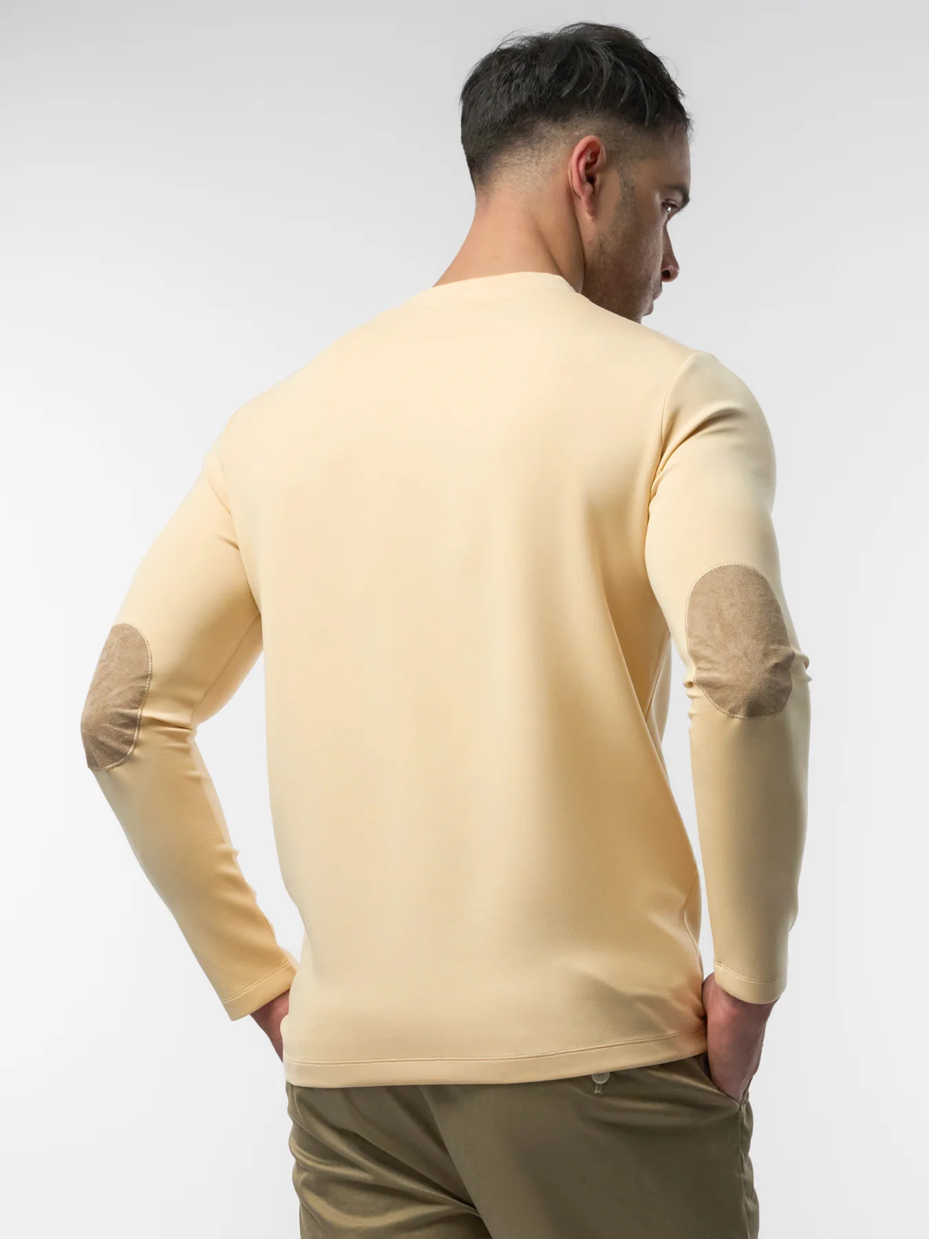 Modal Blend Elbow Patch Long Sleeve Tee:Slim Fit - Image 52