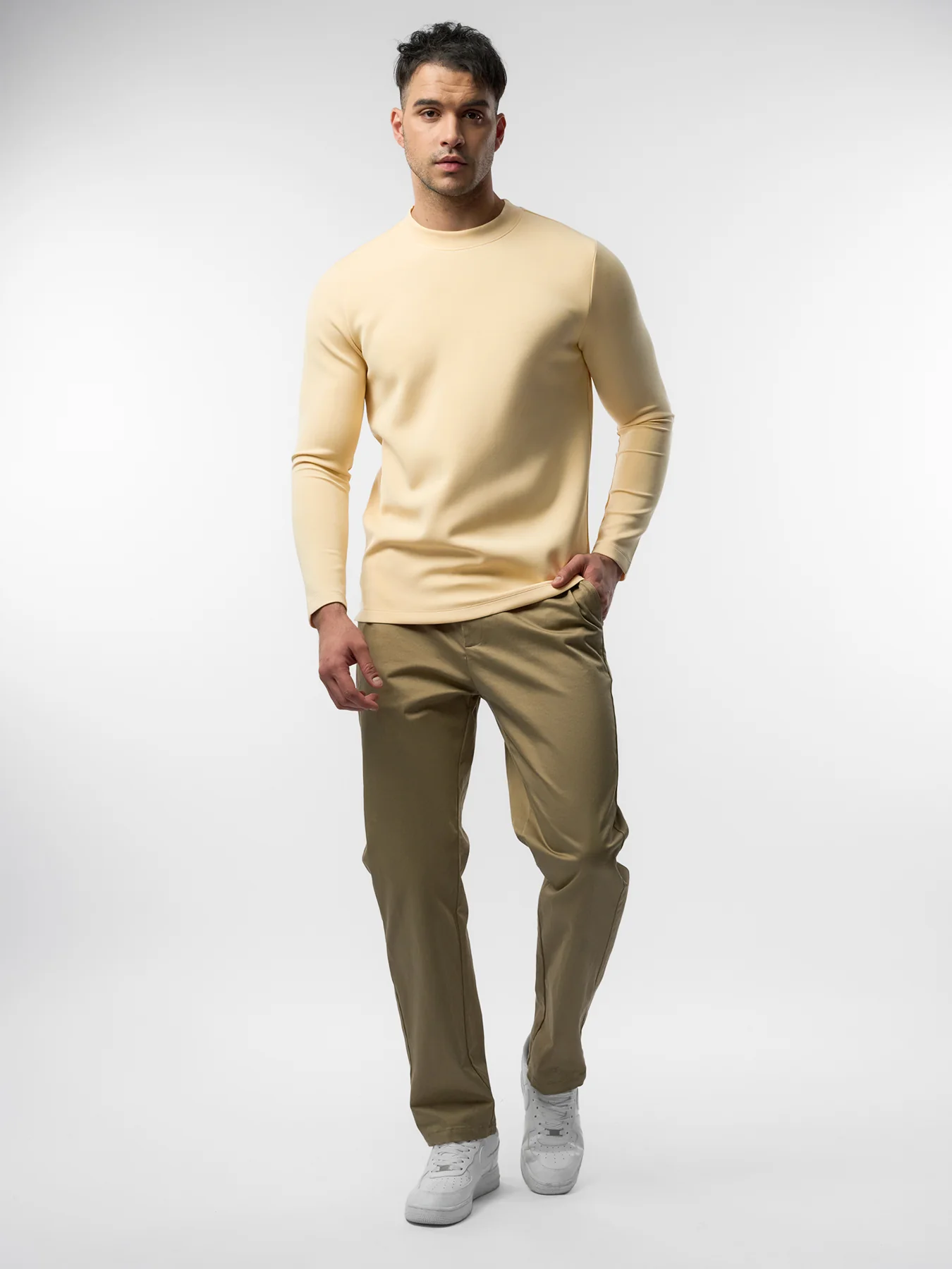 Modal Blend Elbow Patch Long Sleeve Tee:Slim Fit - Image 53