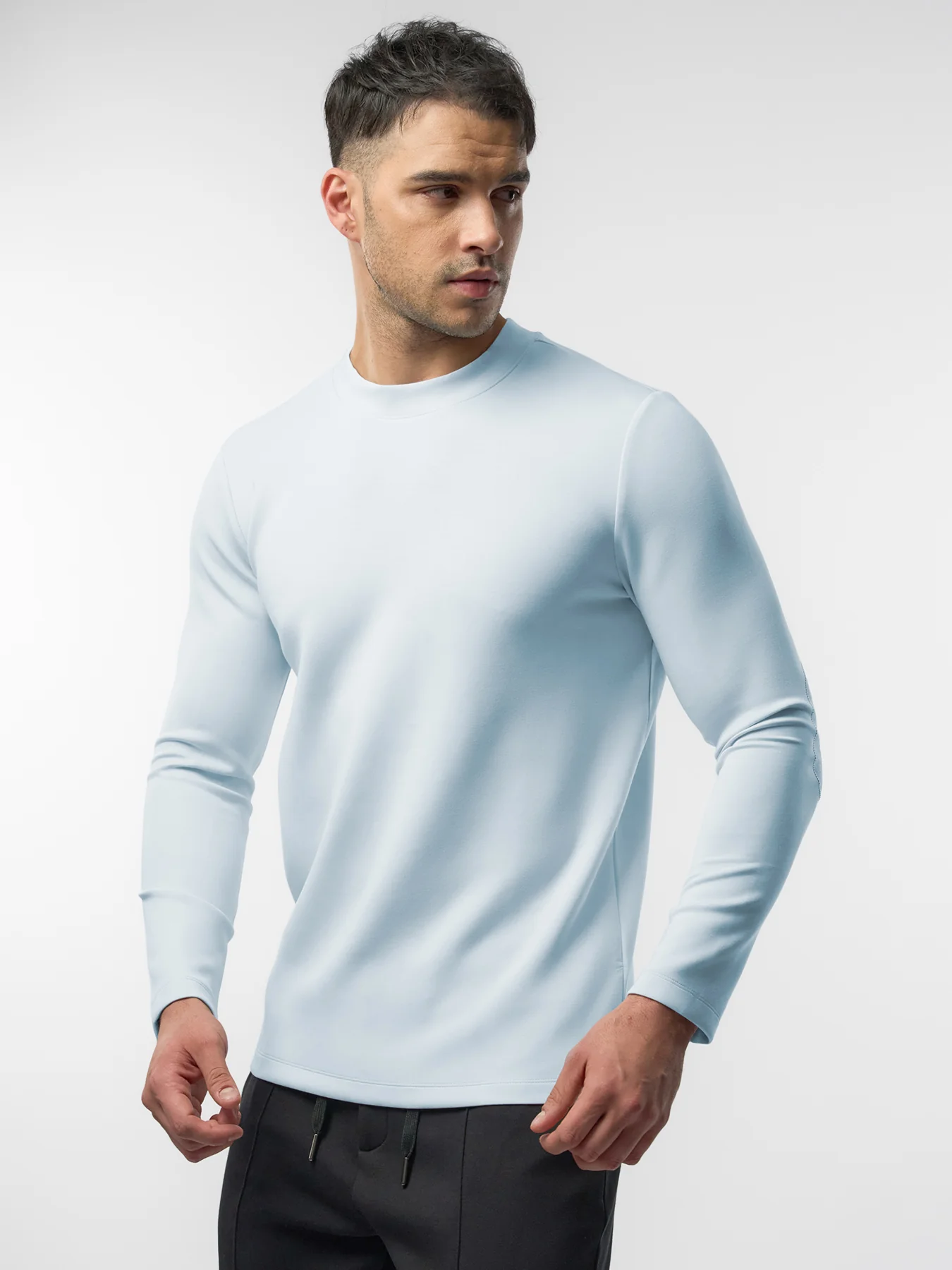 Modal Blend Elbow Patch Long Sleeve Tee:Slim Fit - Image 57