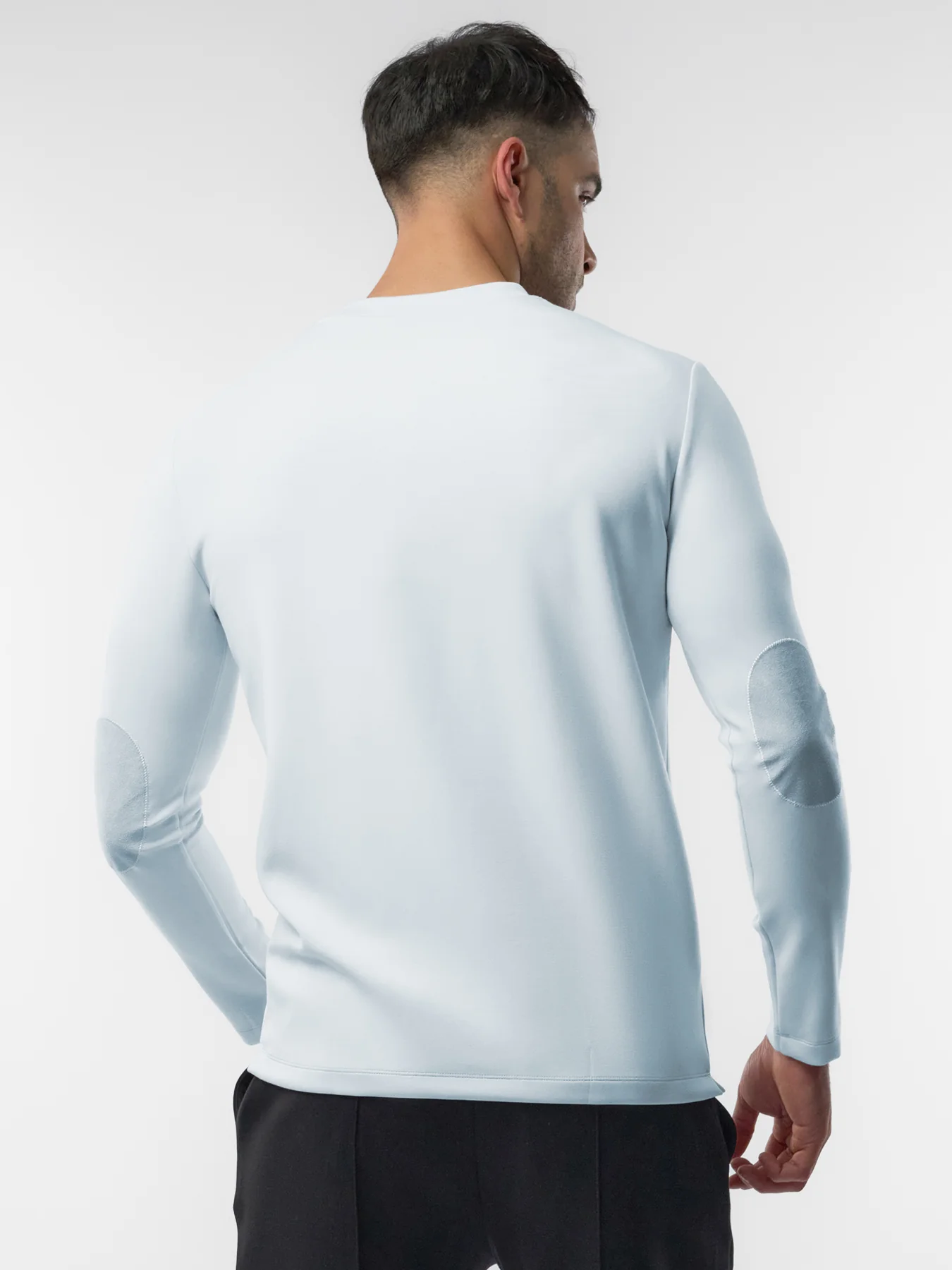 Modal Blend Elbow Patch Long Sleeve Tee:Slim Fit - Image 58