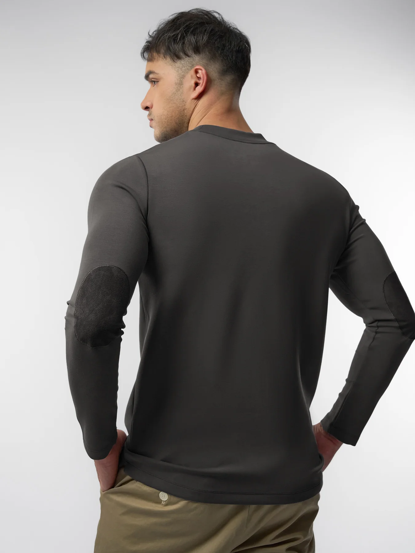 Modal Blend Elbow Patch Long Sleeve Tee:Slim Fit - Image 71