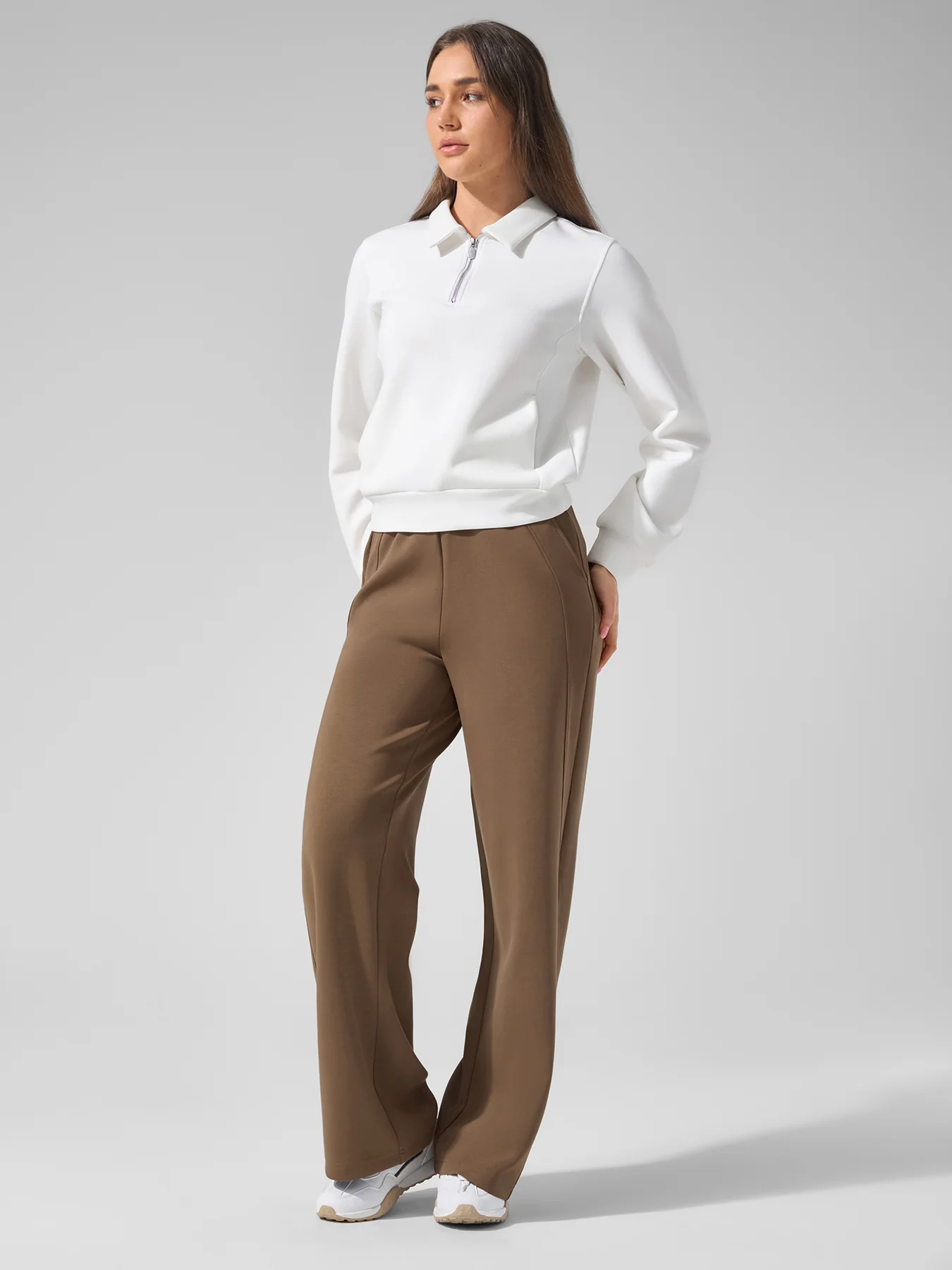 Modal Blend Mid-Rise Wide Leg Pant - Image 4