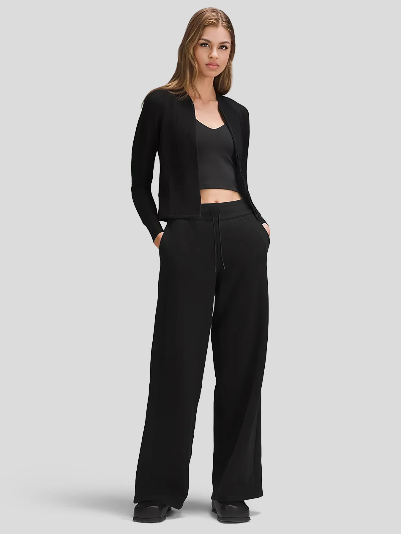 Modal Blend Mid-Rise Wide Leg Pant - Image 9