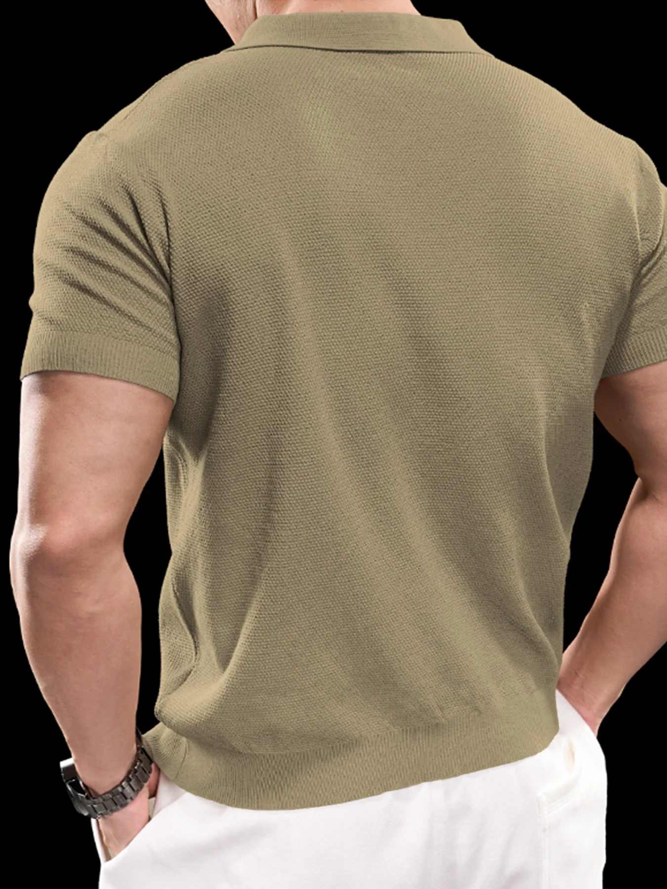 FlexKnit Active Knitted Zip Polo - Image 12