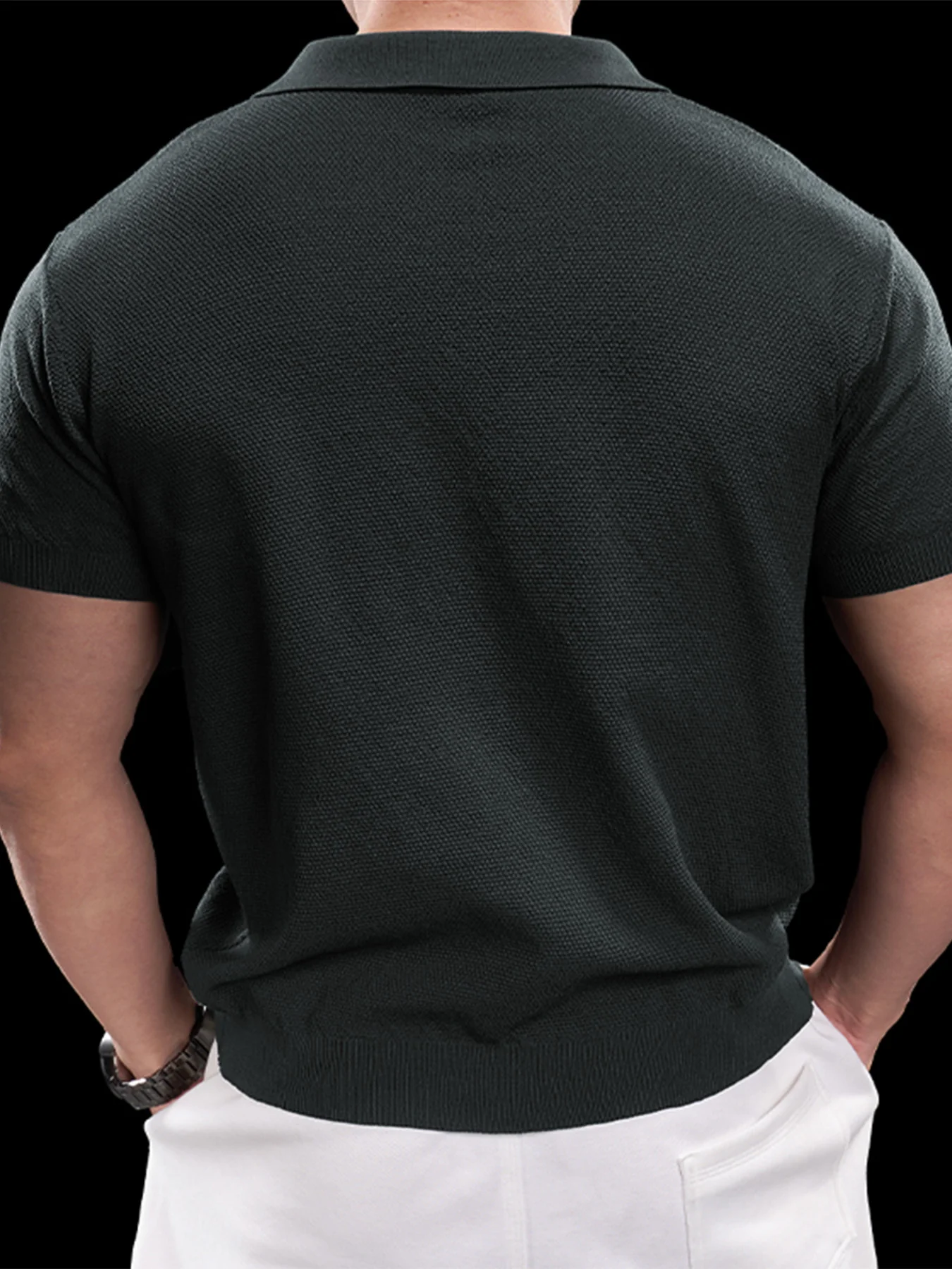 FlexKnit Active Knitted Zip Polo - Image 21