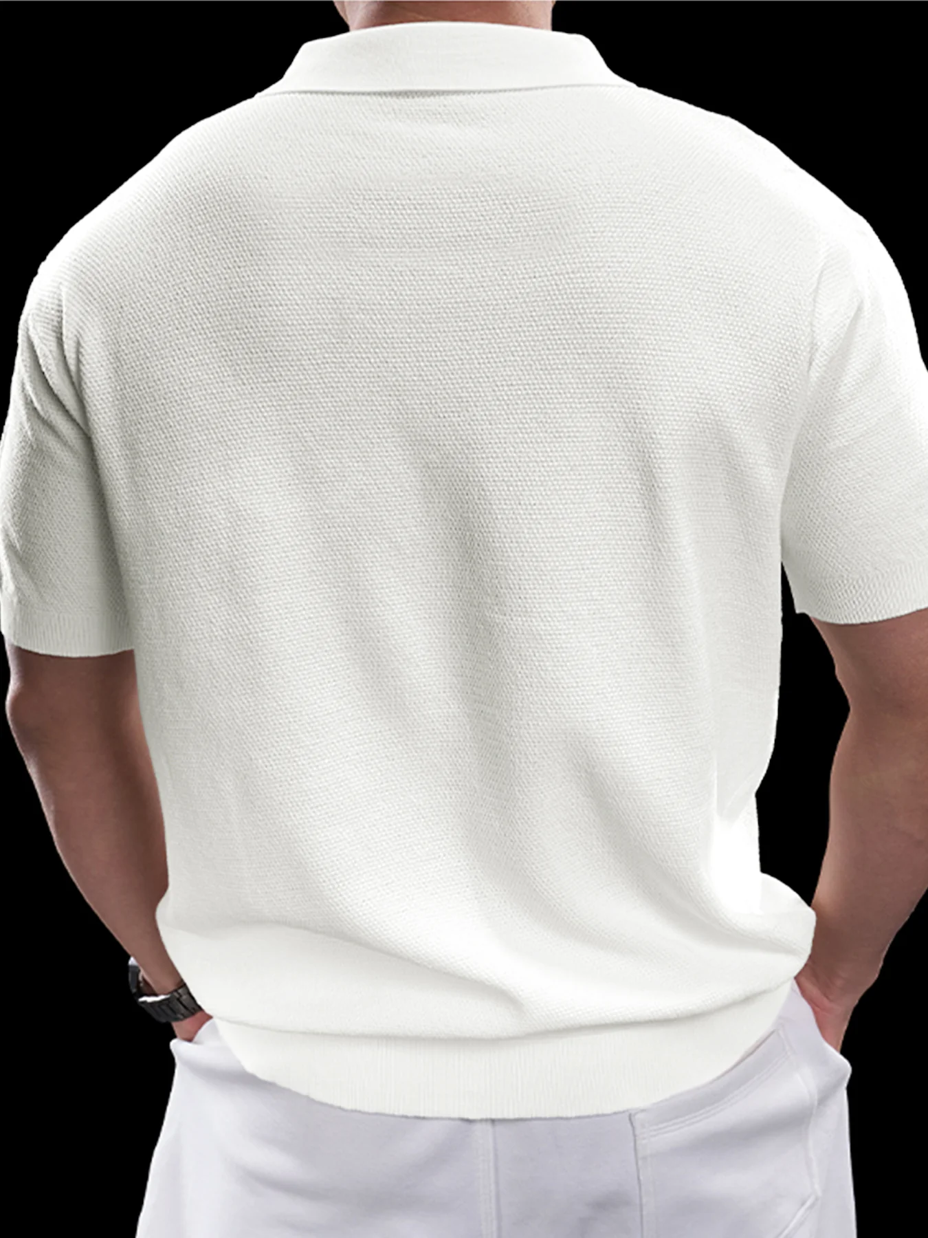 FlexKnit Active Knitted Zip Polo - Image 3