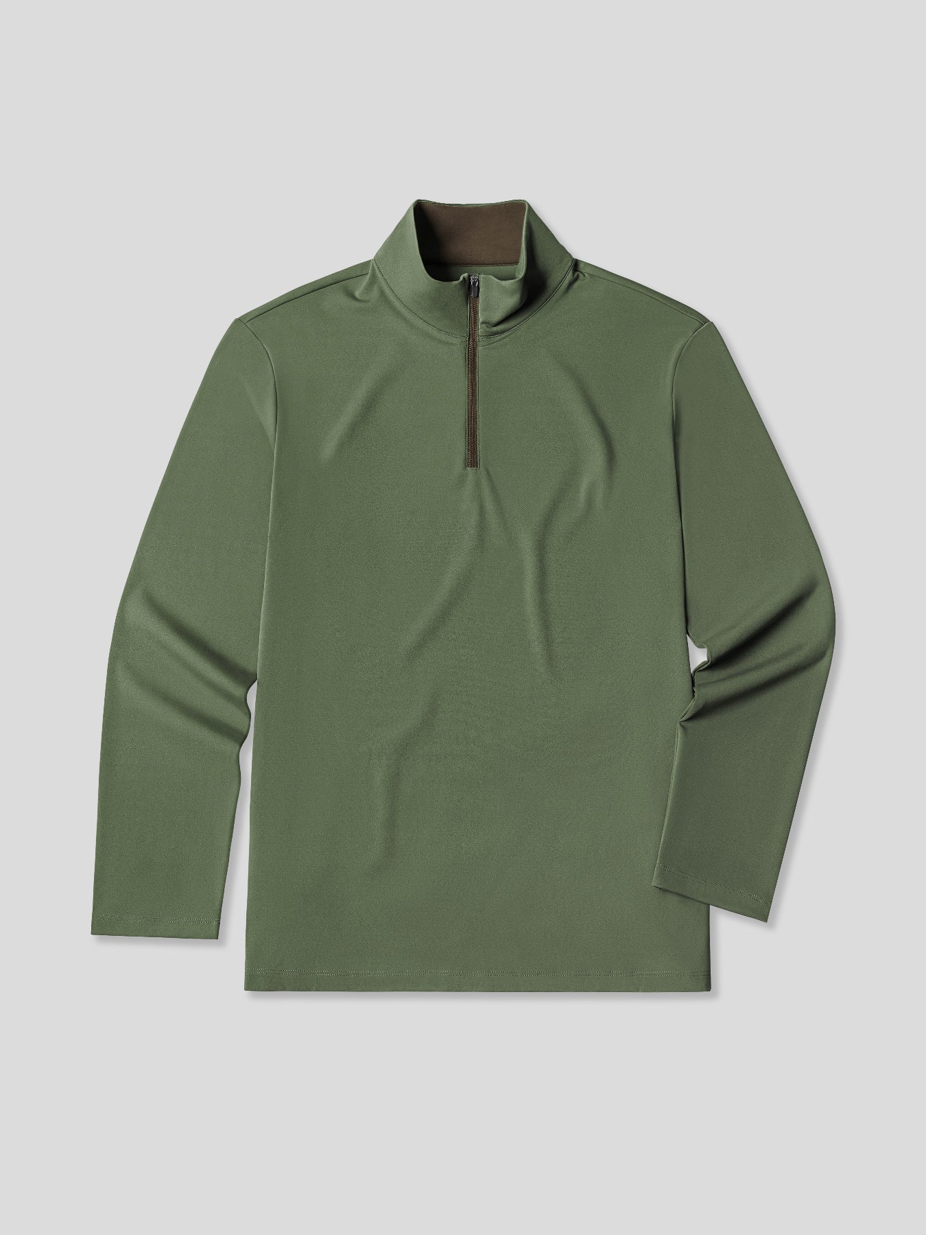 SmoothBlend Classic Fit Half Zip Mock Neck Tee:Zip Contrast Color - Image 11