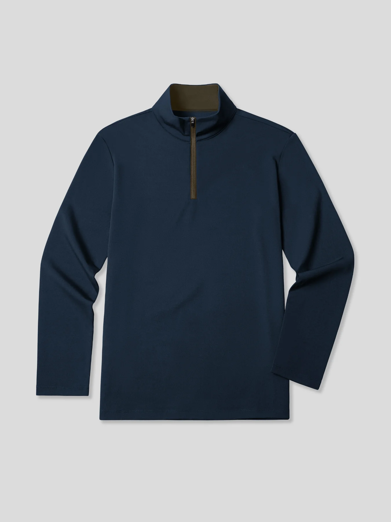 SmoothBlend Classic Fit Half Zip Mock Neck Tee:Zip Contrast Color - Image 6