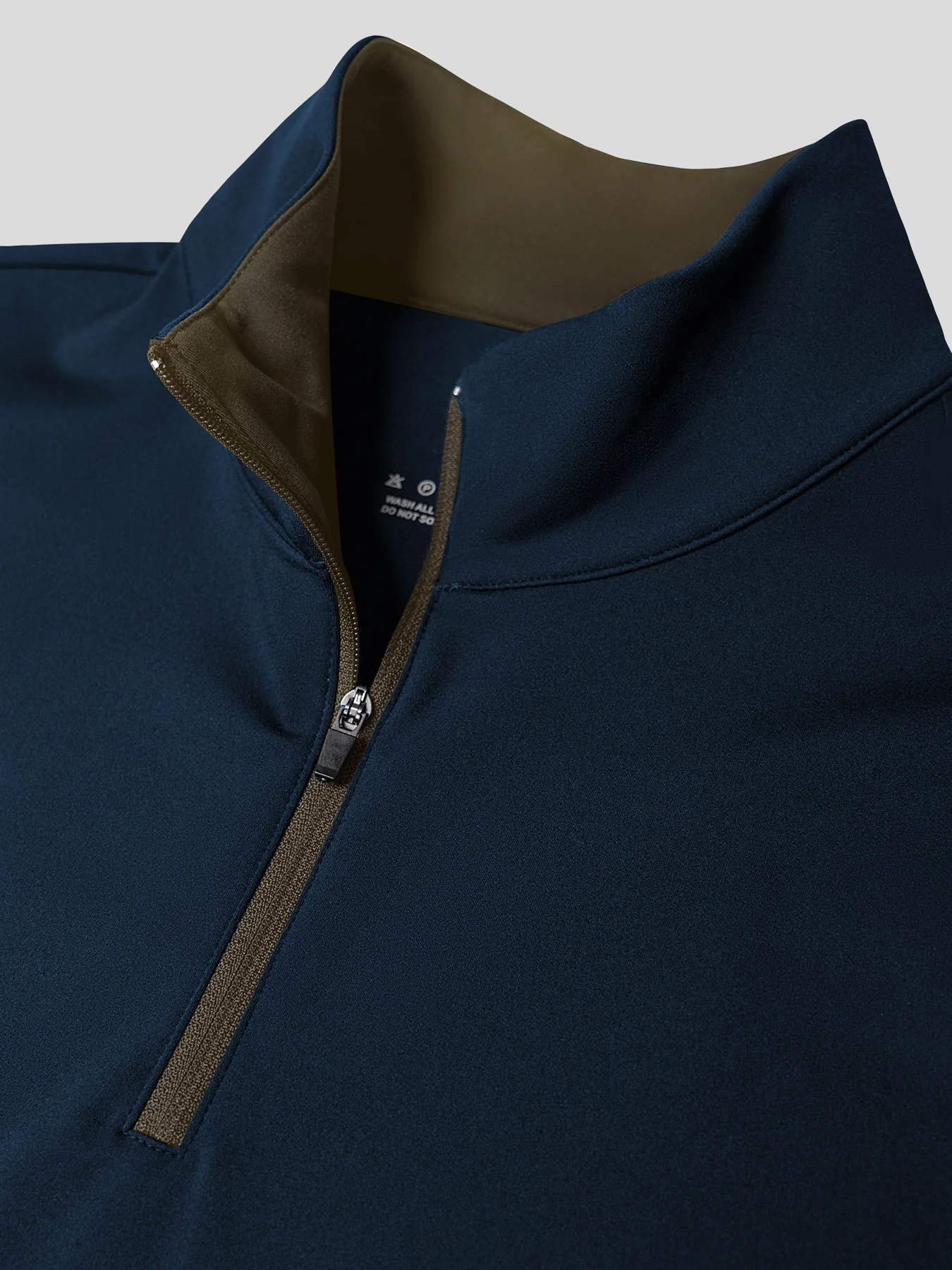 SmoothBlend Classic Fit Half Zip Mock Neck Tee:Zip Contrast Color - Image 7