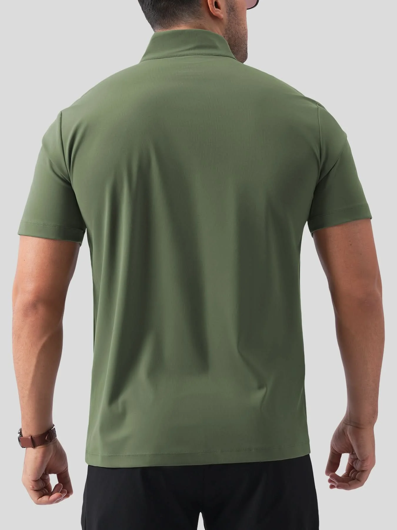 SmoothBlend Half Zip Mock Neck Short Sleeve Tee - Image 12