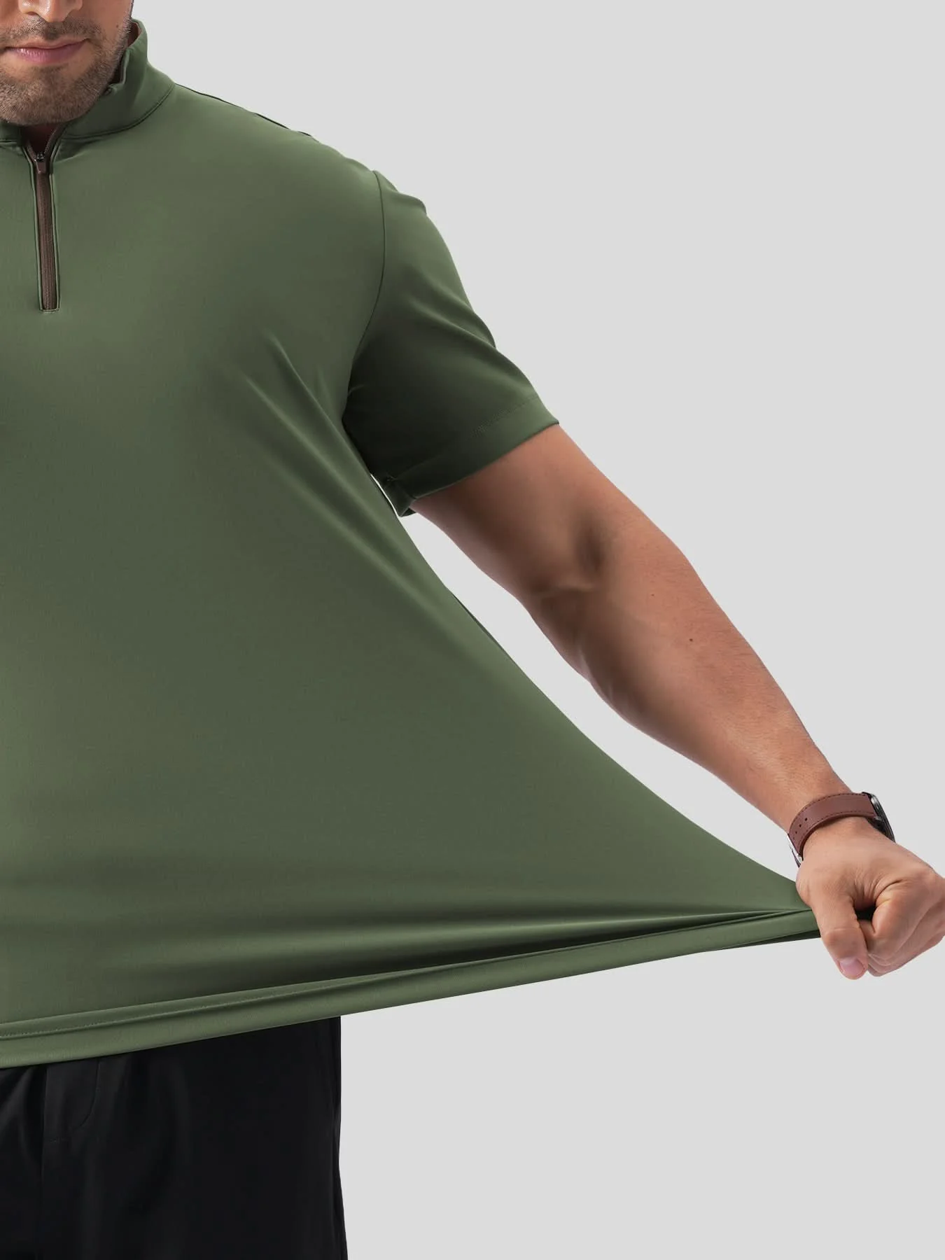 SmoothBlend Half Zip Mock Neck Short Sleeve Tee - Image 13