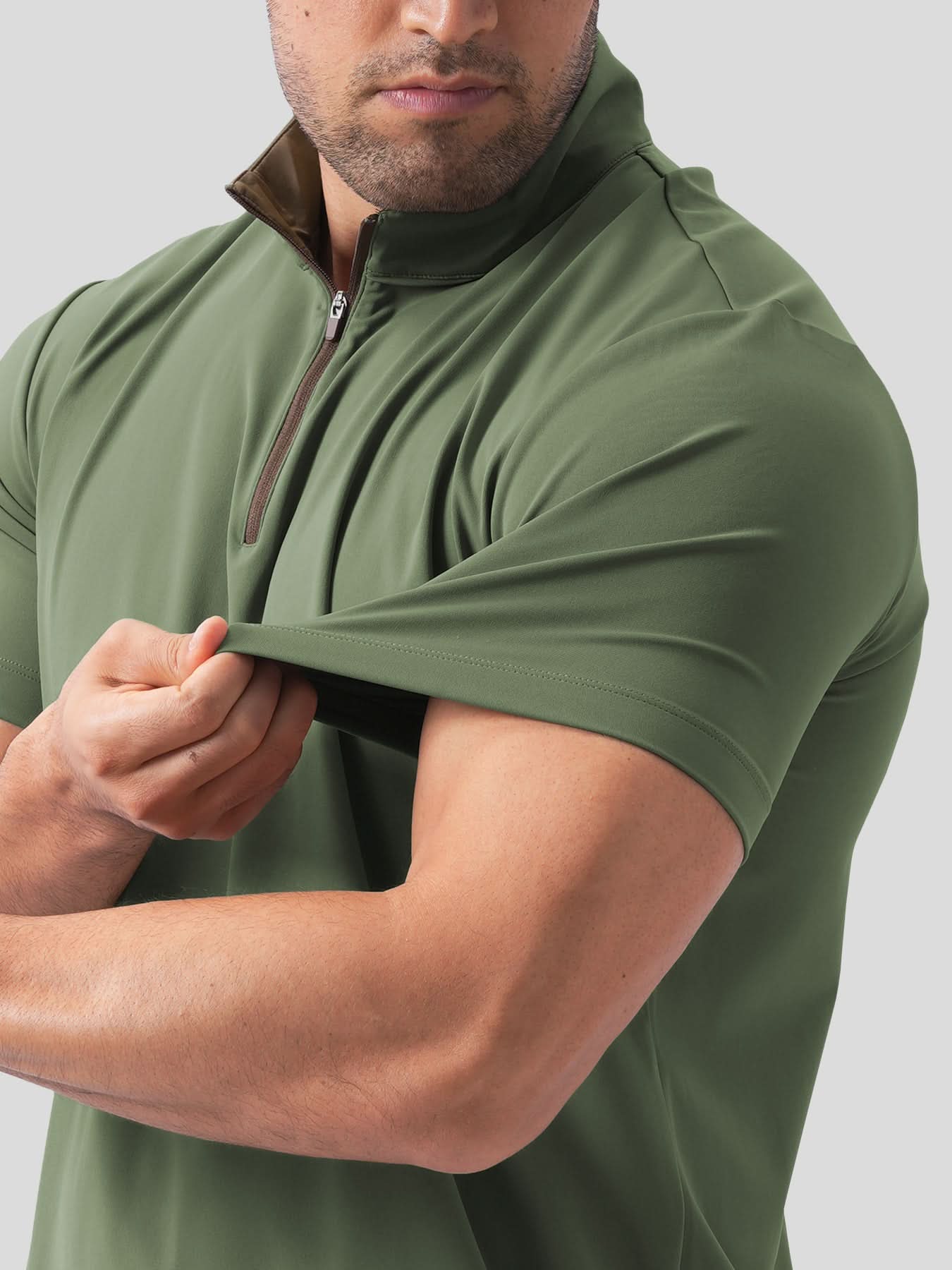 SmoothBlend Half Zip Mock Neck Short Sleeve Tee - Image 15