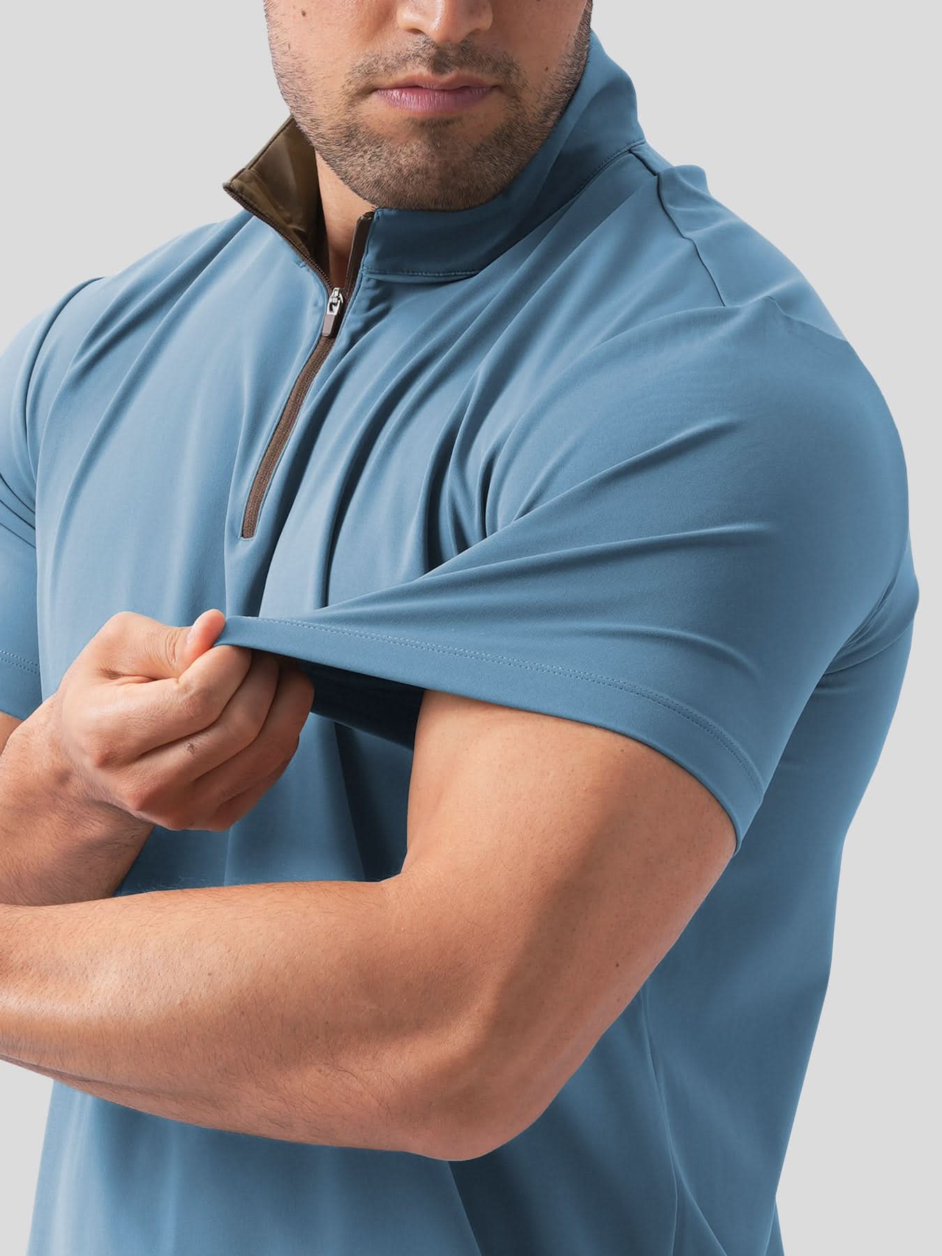 SmoothBlend Half Zip Mock Neck Short Sleeve Tee - Image 19