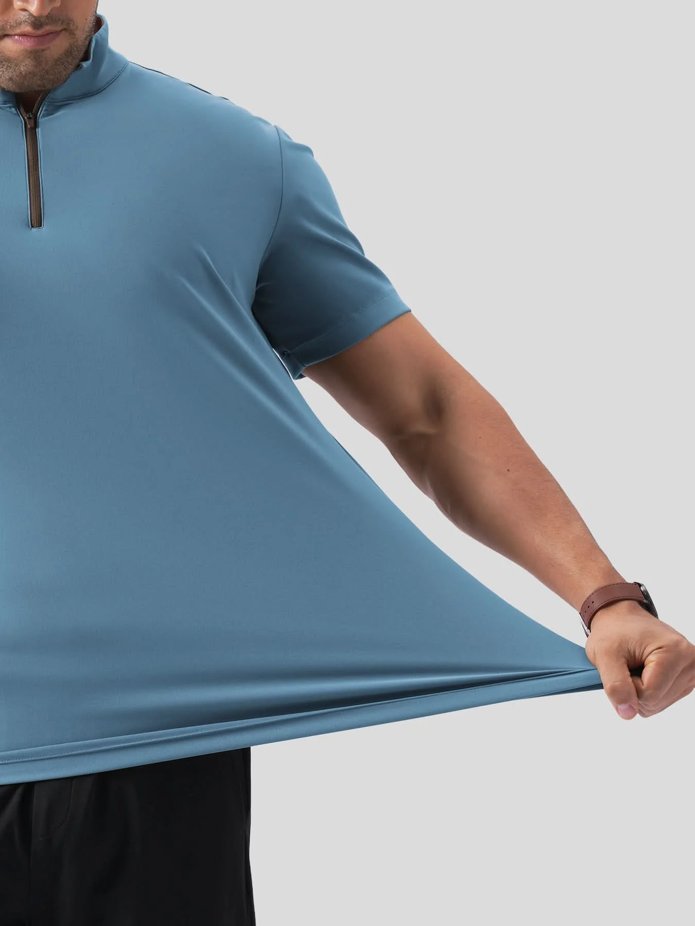 SmoothBlend Half Zip Mock Neck Short Sleeve Tee - Image 20