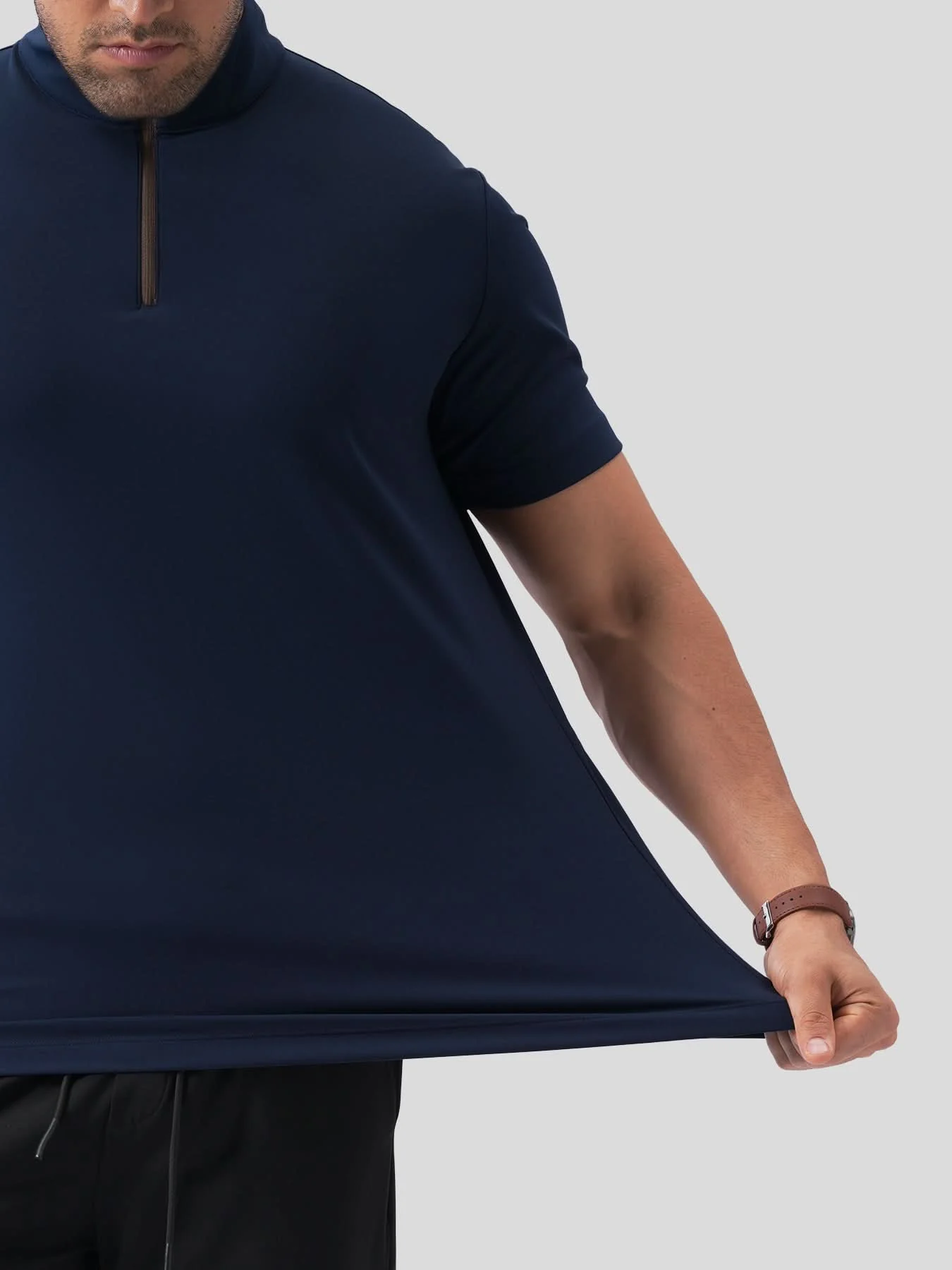 SmoothBlend Half Zip Mock Neck Short Sleeve Tee - Image 4