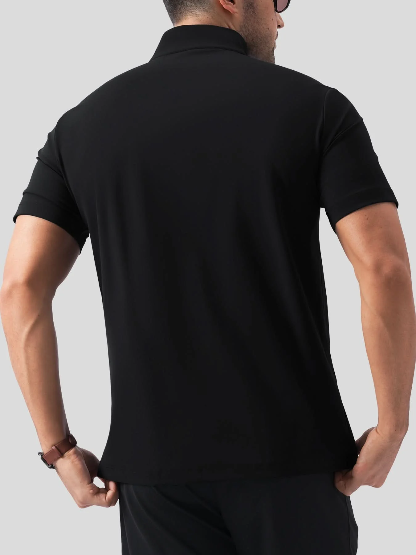 SmoothBlend Half Zip Mock Neck Short Sleeve Tee - Image 7