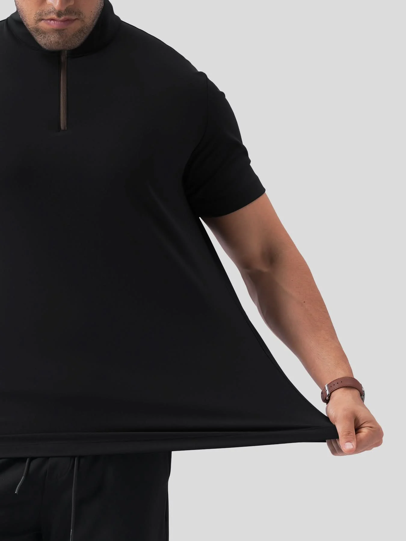 SmoothBlend Half Zip Mock Neck Short Sleeve Tee - Image 9