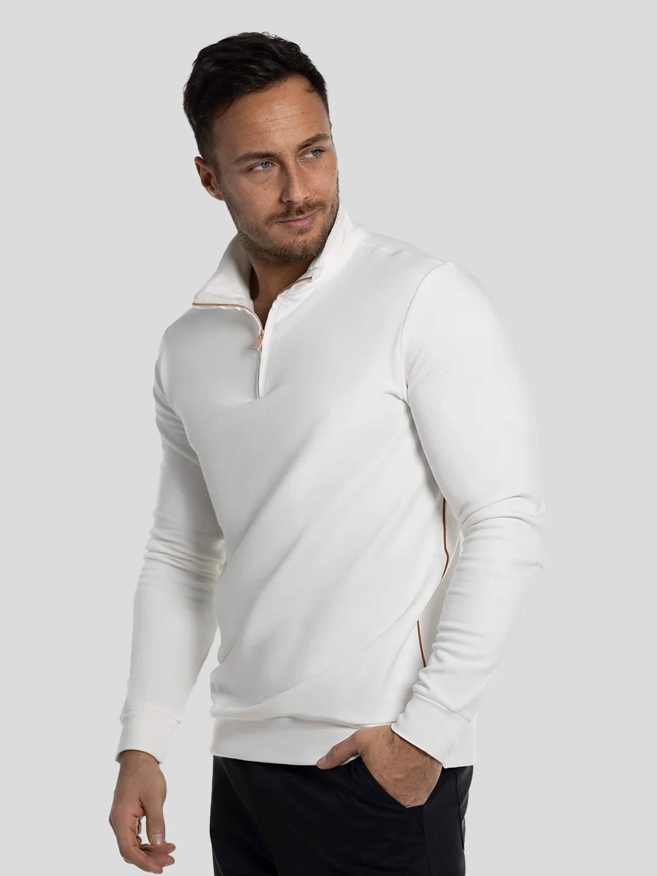 SmoothBlend Half Zip Mock Neck Sweatshirt - Image 3