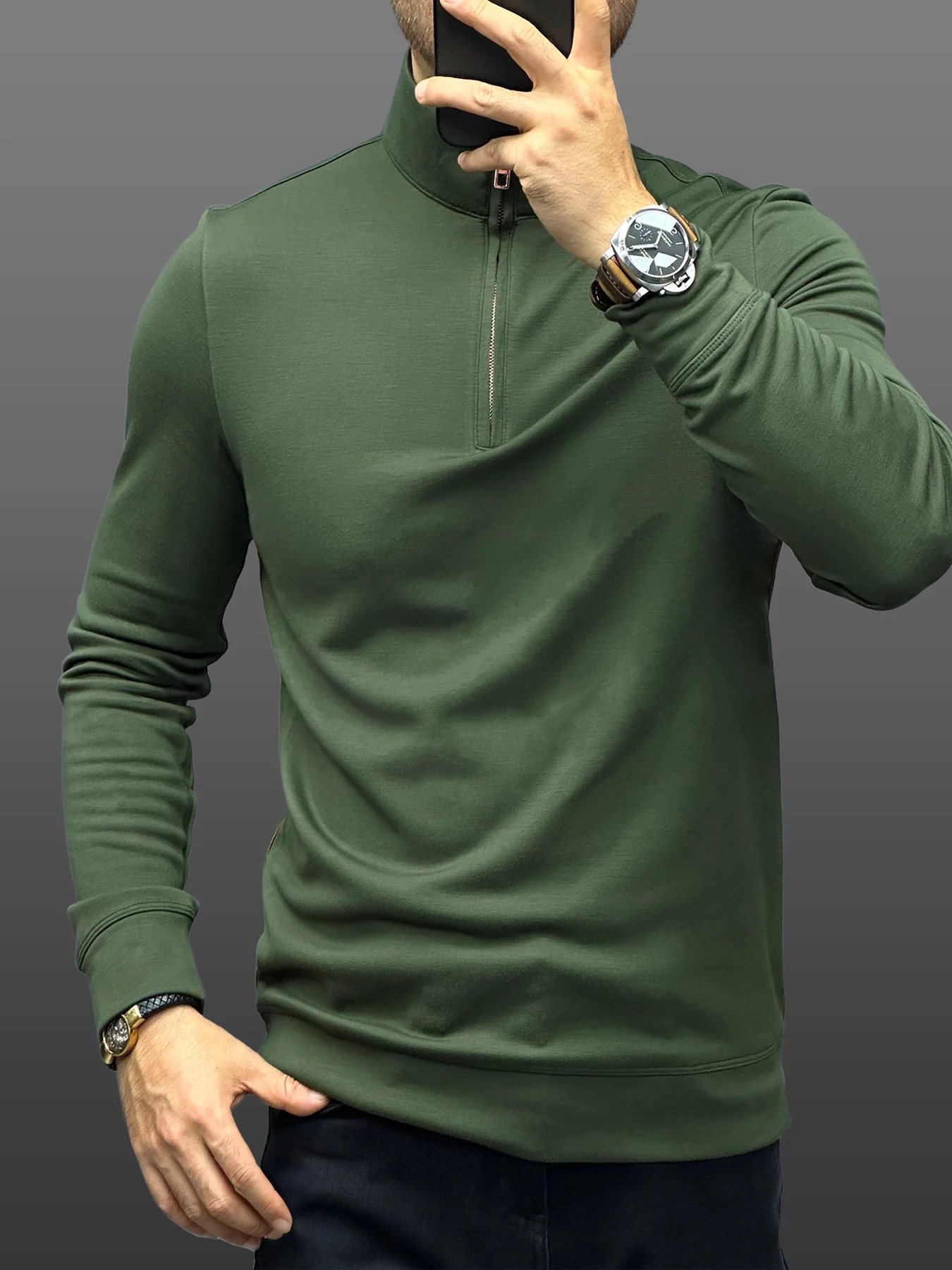 SmoothBlend Half Zip Mock Neck Sweatshirt - Image 7