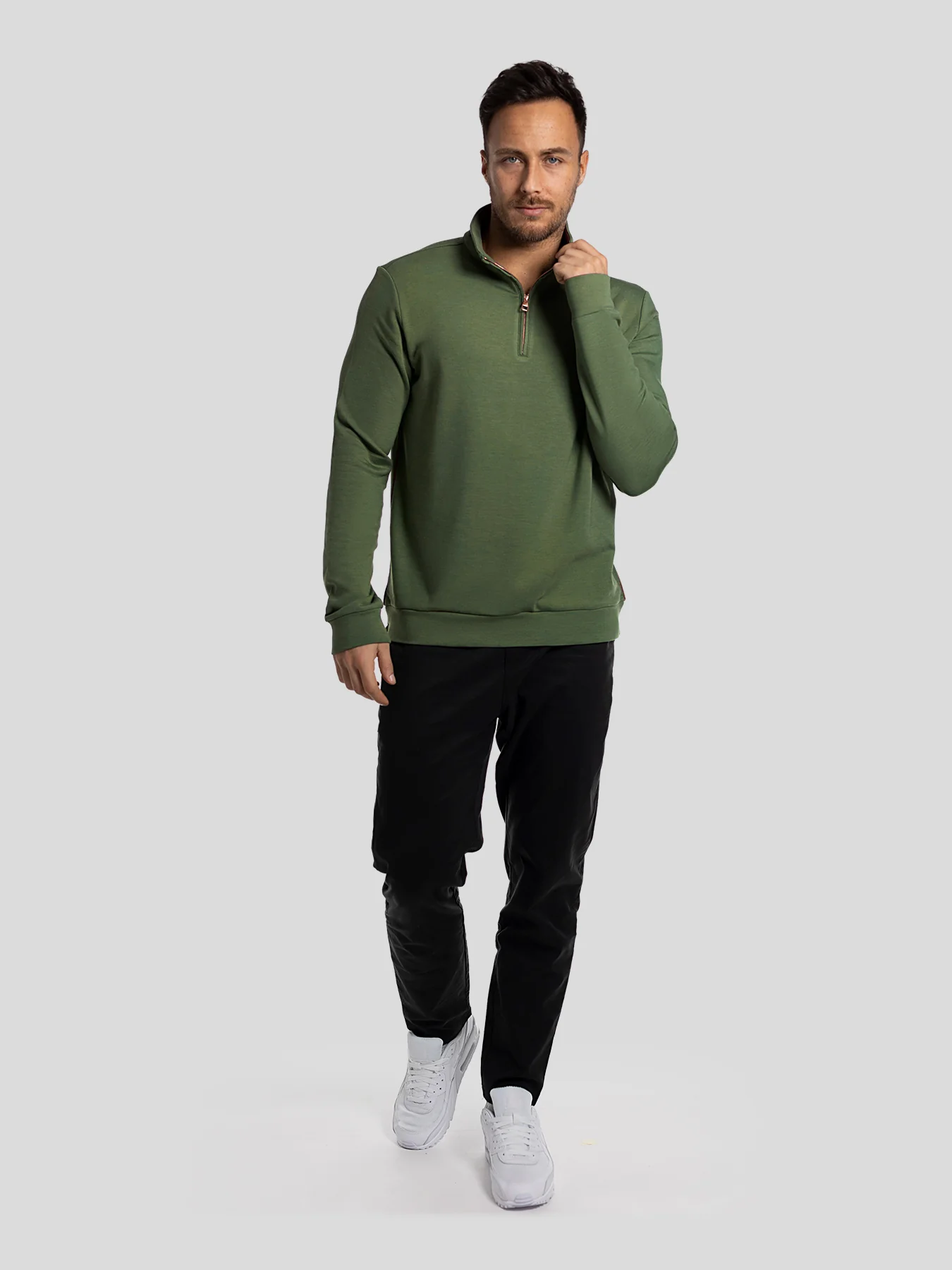 SmoothBlend Half Zip Mock Neck Sweatshirt - Image 9