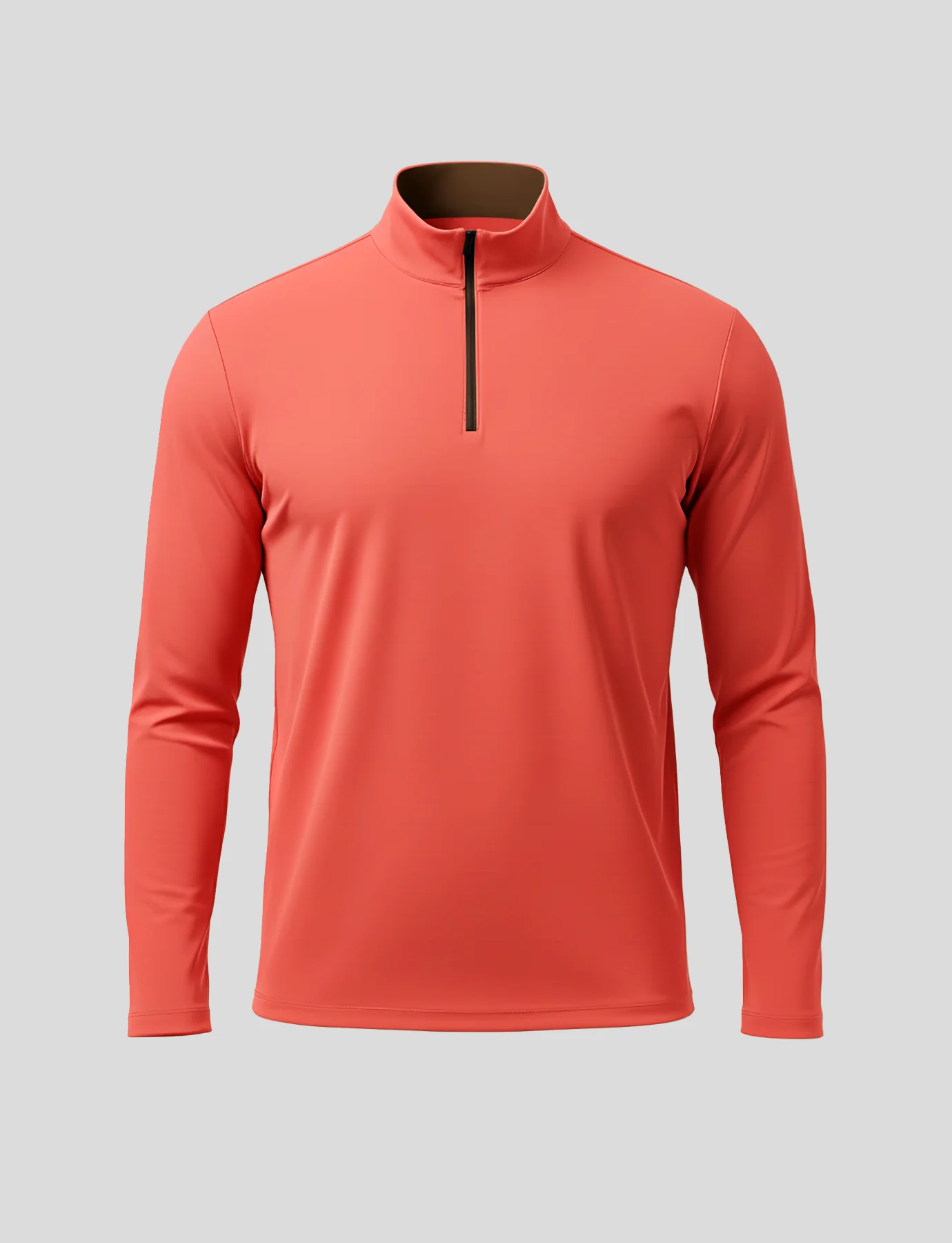 SmoothBlend Slim Fit Half Zip Mock Neck Tee: Zip Contrast Color - Image 21