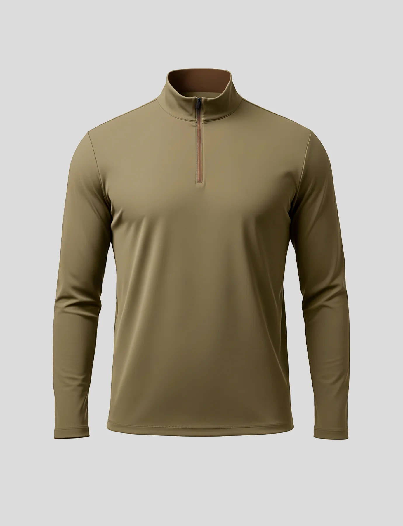 SmoothBlend Slim Fit Half Zip Mock Neck Tee: Zip Contrast Color - Image 28