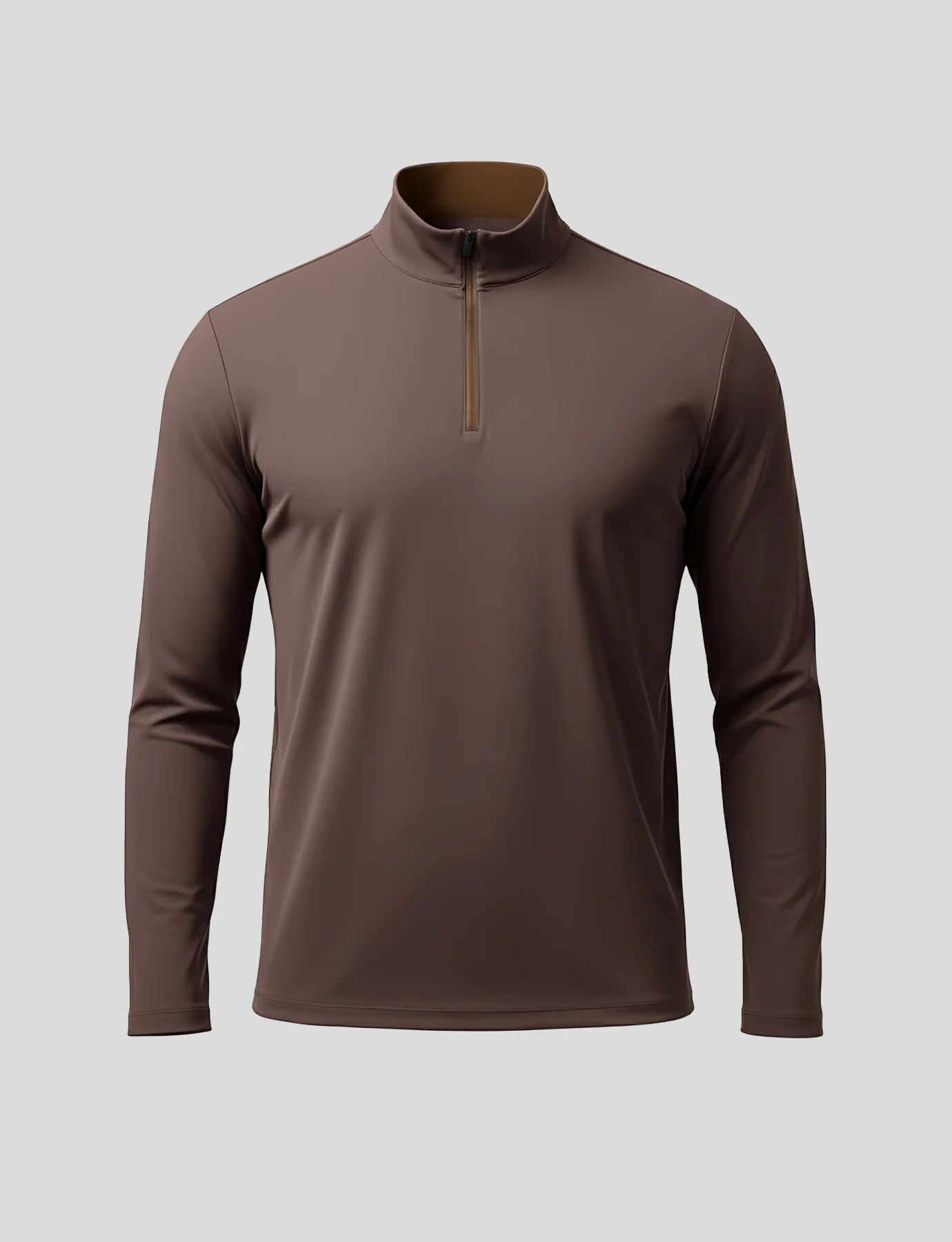 SmoothBlend Slim Fit Half Zip Mock Neck Tee: Zip Contrast Color - Image 32