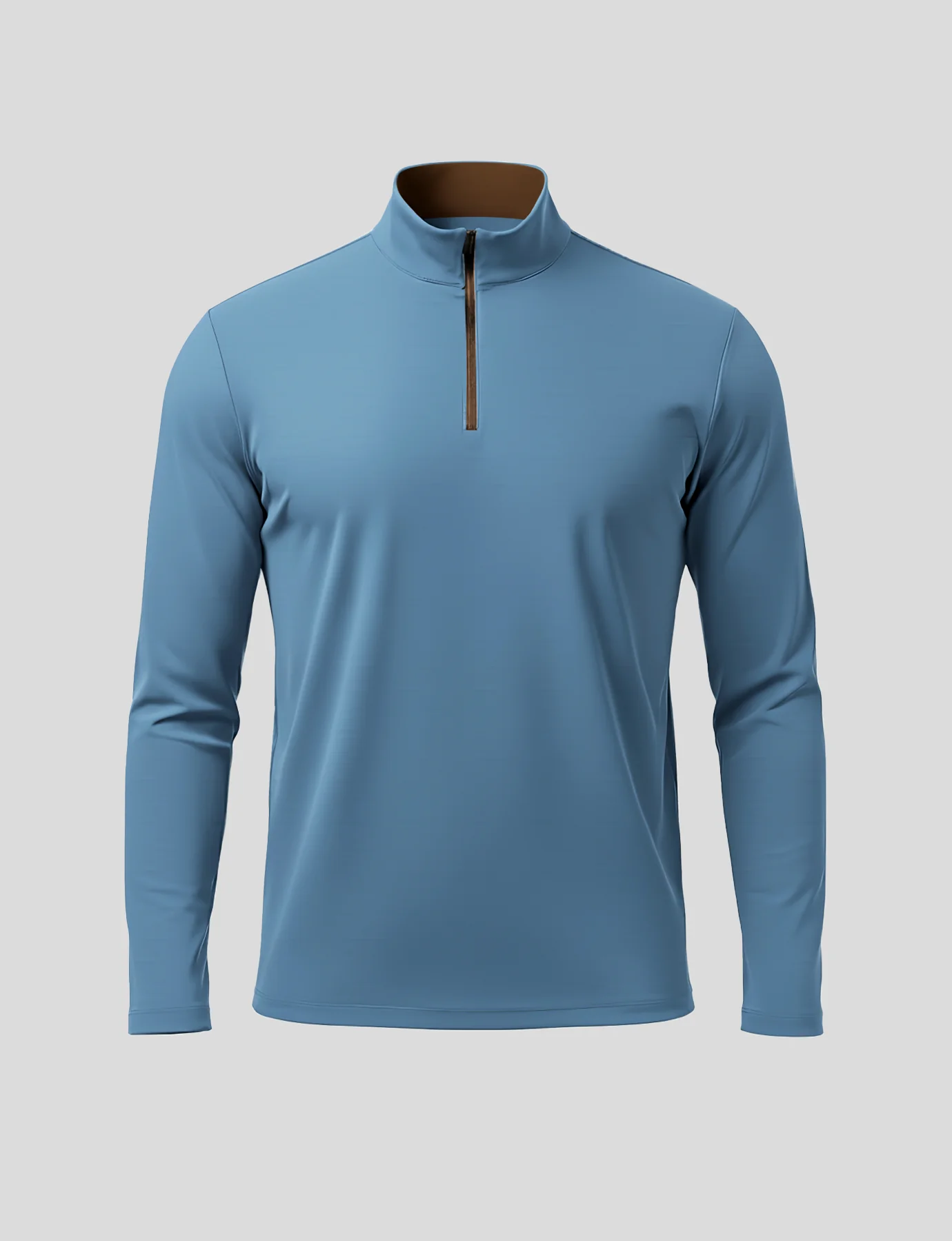 SmoothBlend Slim Fit Half Zip Mock Neck Tee: Zip Contrast Color - Image 40