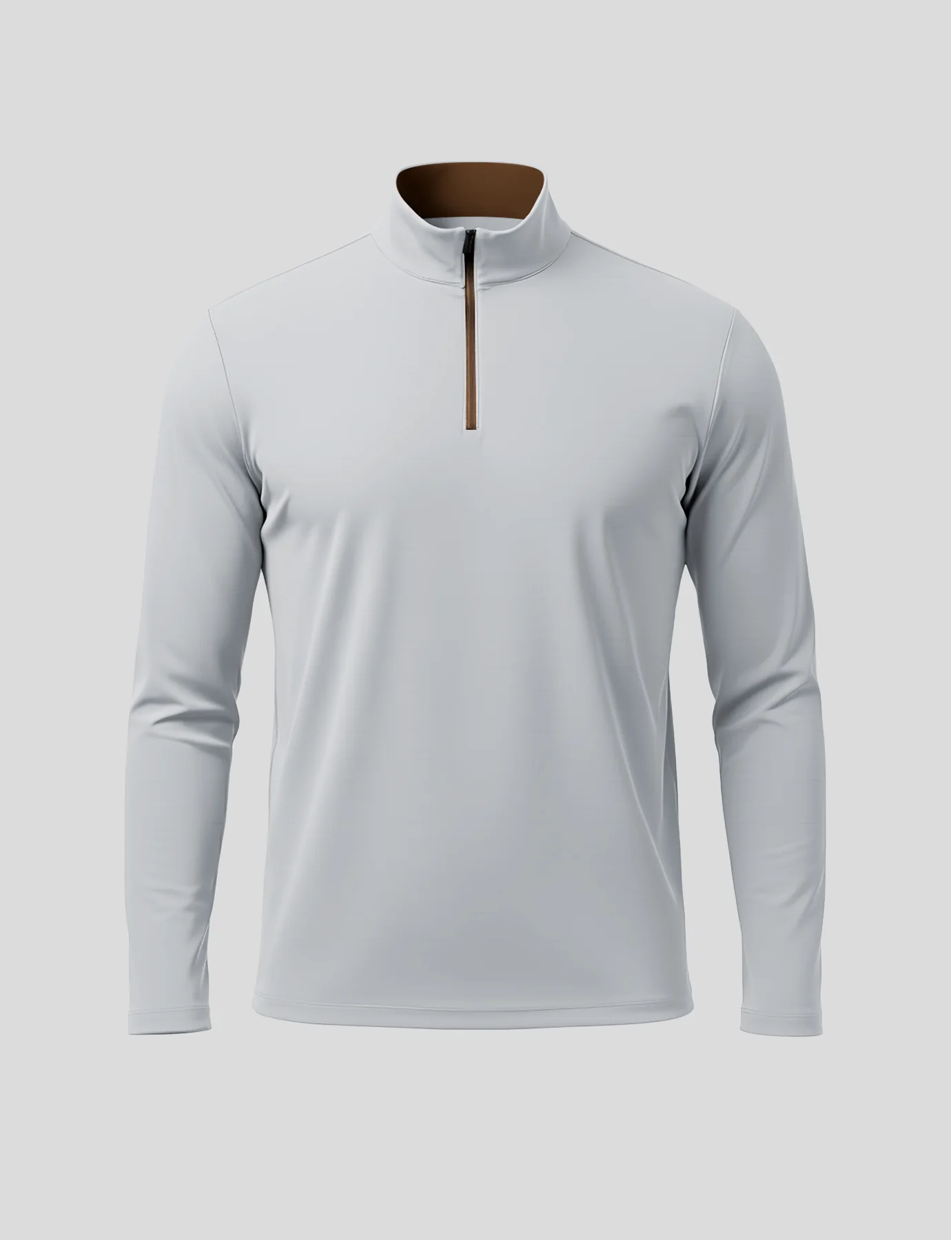 SmoothBlend Slim Fit Half Zip Mock Neck Tee: Zip Contrast Color - Image 56