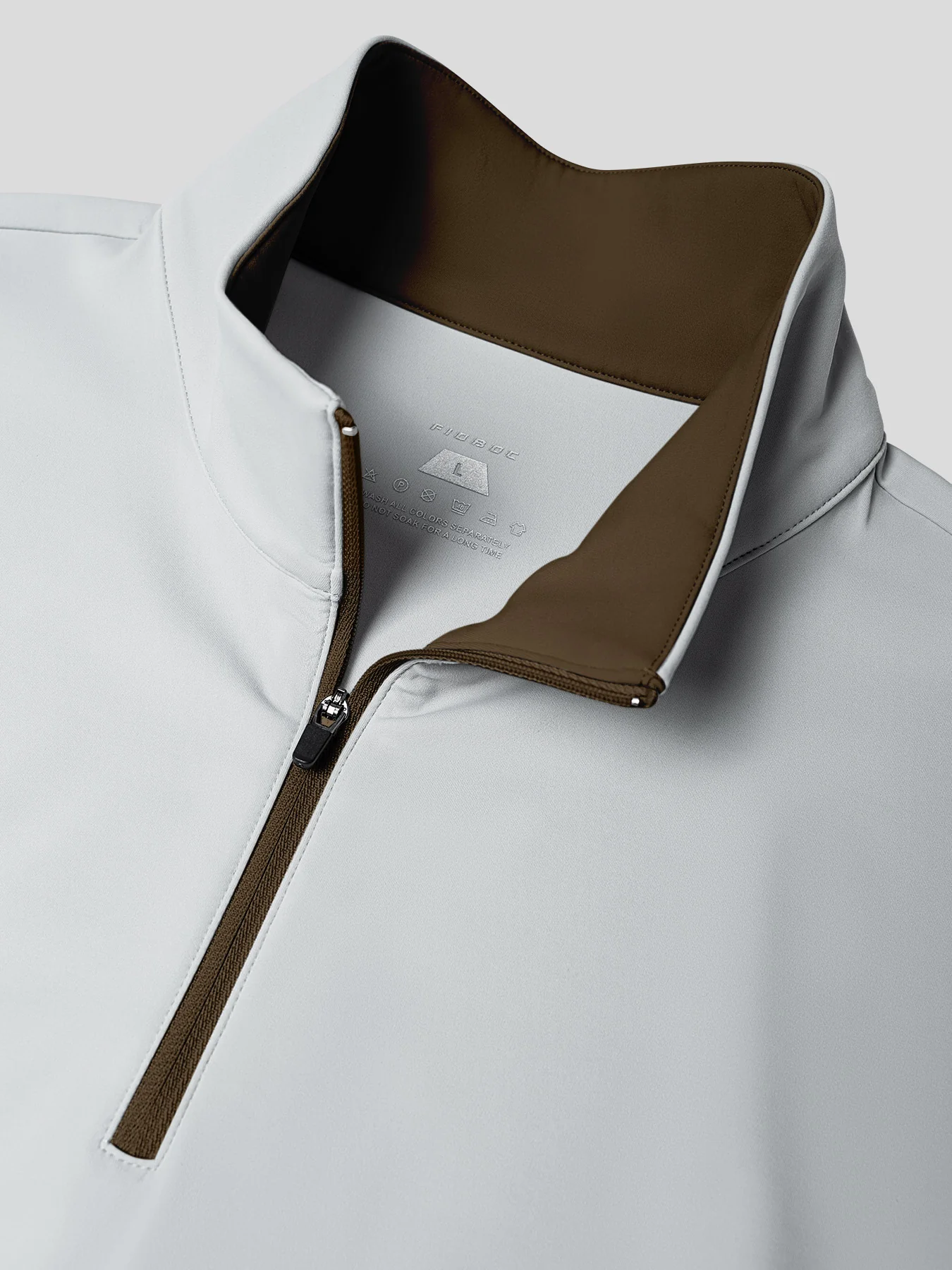 SmoothBlend Slim Fit Half Zip Mock Neck Tee: Zip Contrast Color - Image 57