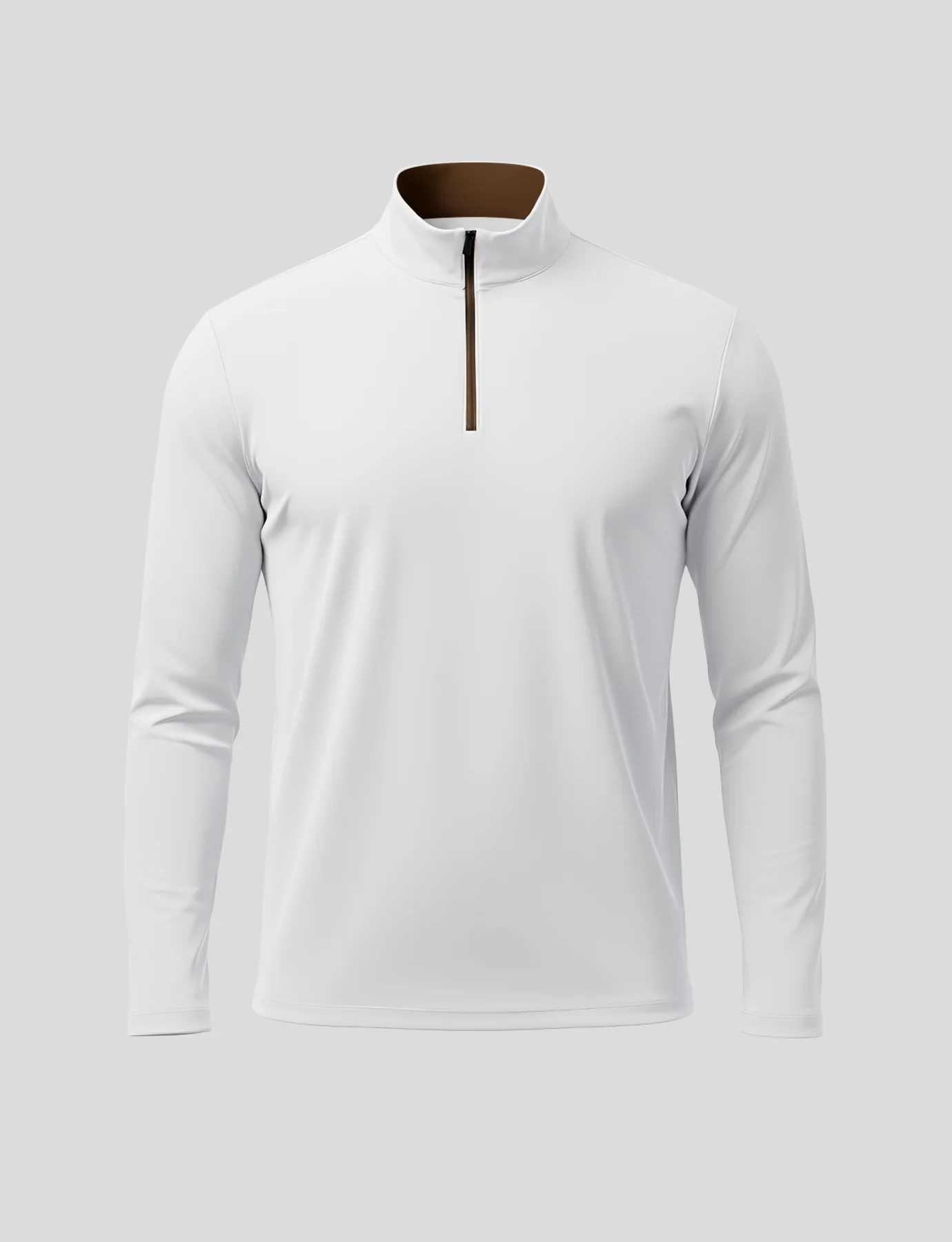 SmoothBlend Slim Fit Half Zip Mock Neck Tee: Zip Contrast Color - Image 6