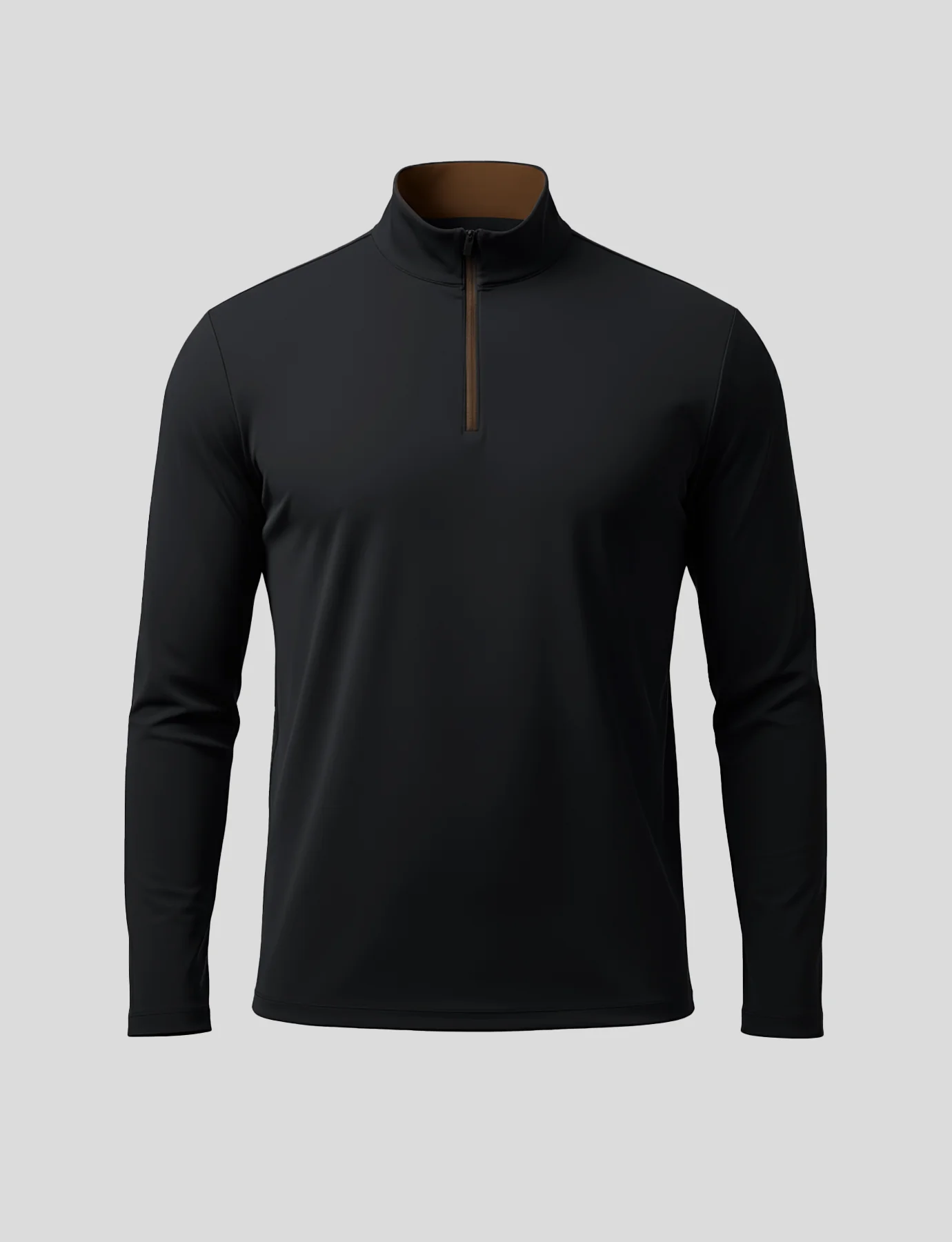 SmoothBlend Slim Fit Half Zip Mock Neck Tee: Zip Contrast Color - Image 9