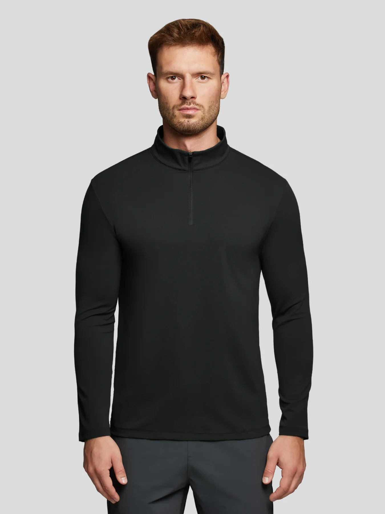 SmoothBlend Half Zip Mock Neck Tee: Zip Same Color - Image 14