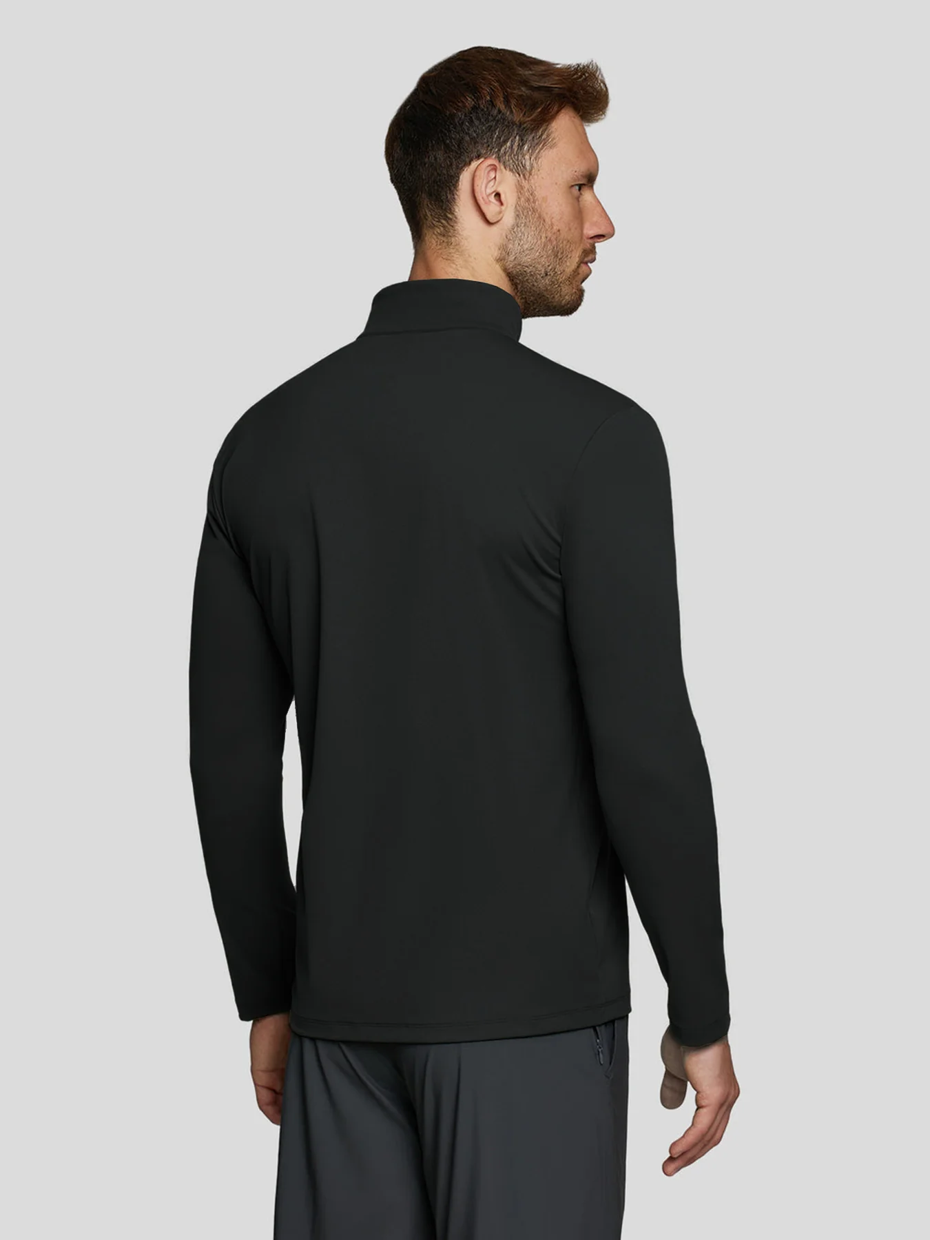 SmoothBlend Half Zip Mock Neck Tee: Zip Same Color - Image 16