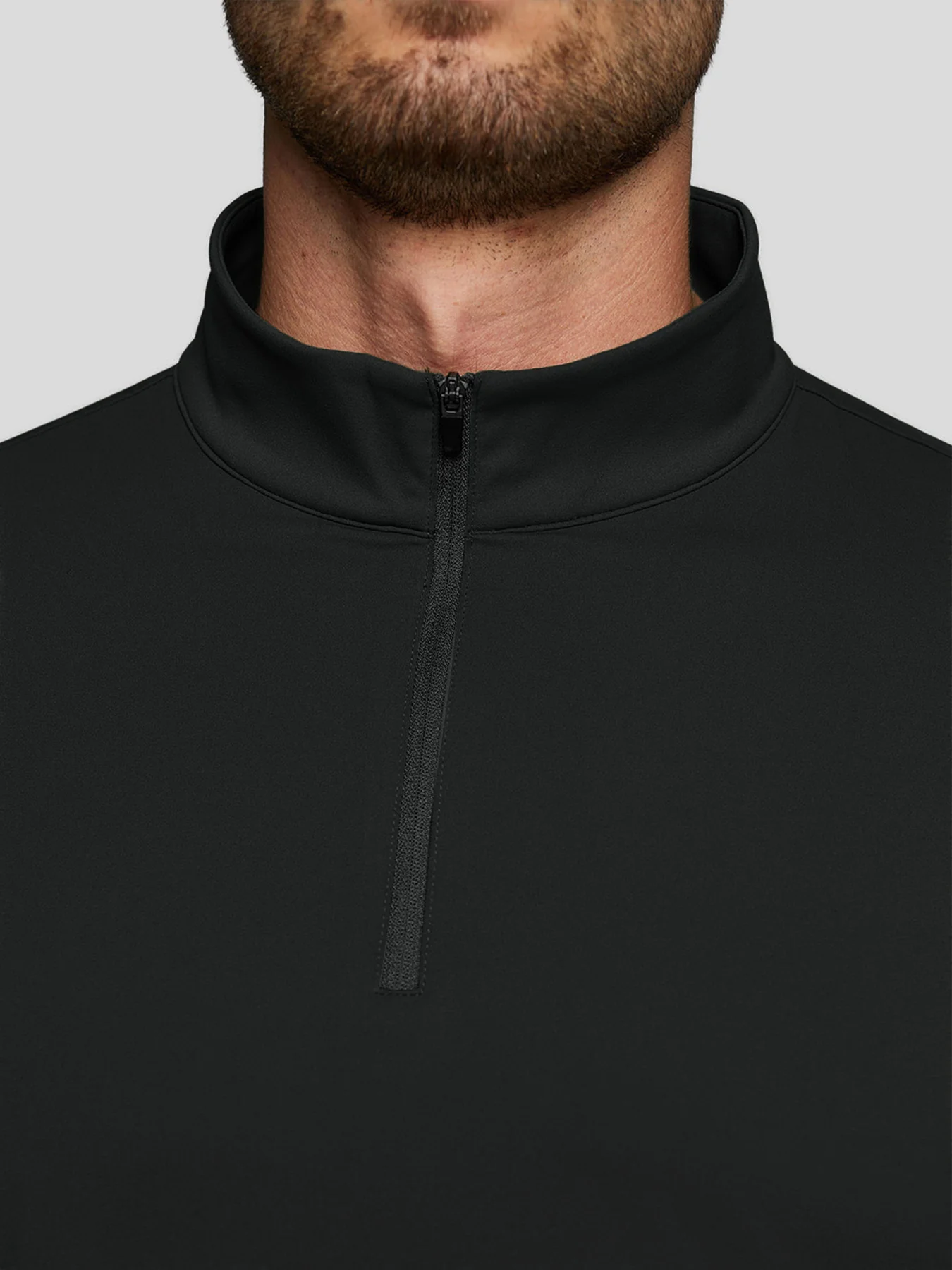 SmoothBlend Half Zip Mock Neck Tee: Zip Same Color - Image 19