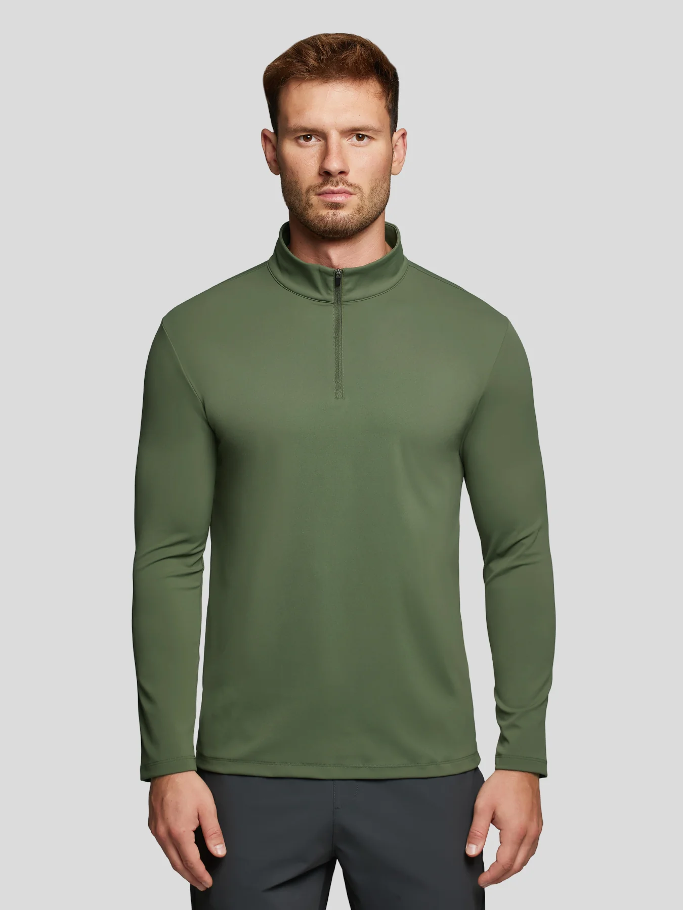 SmoothBlend Half Zip Mock Neck Tee: Zip Same Color - Image 22