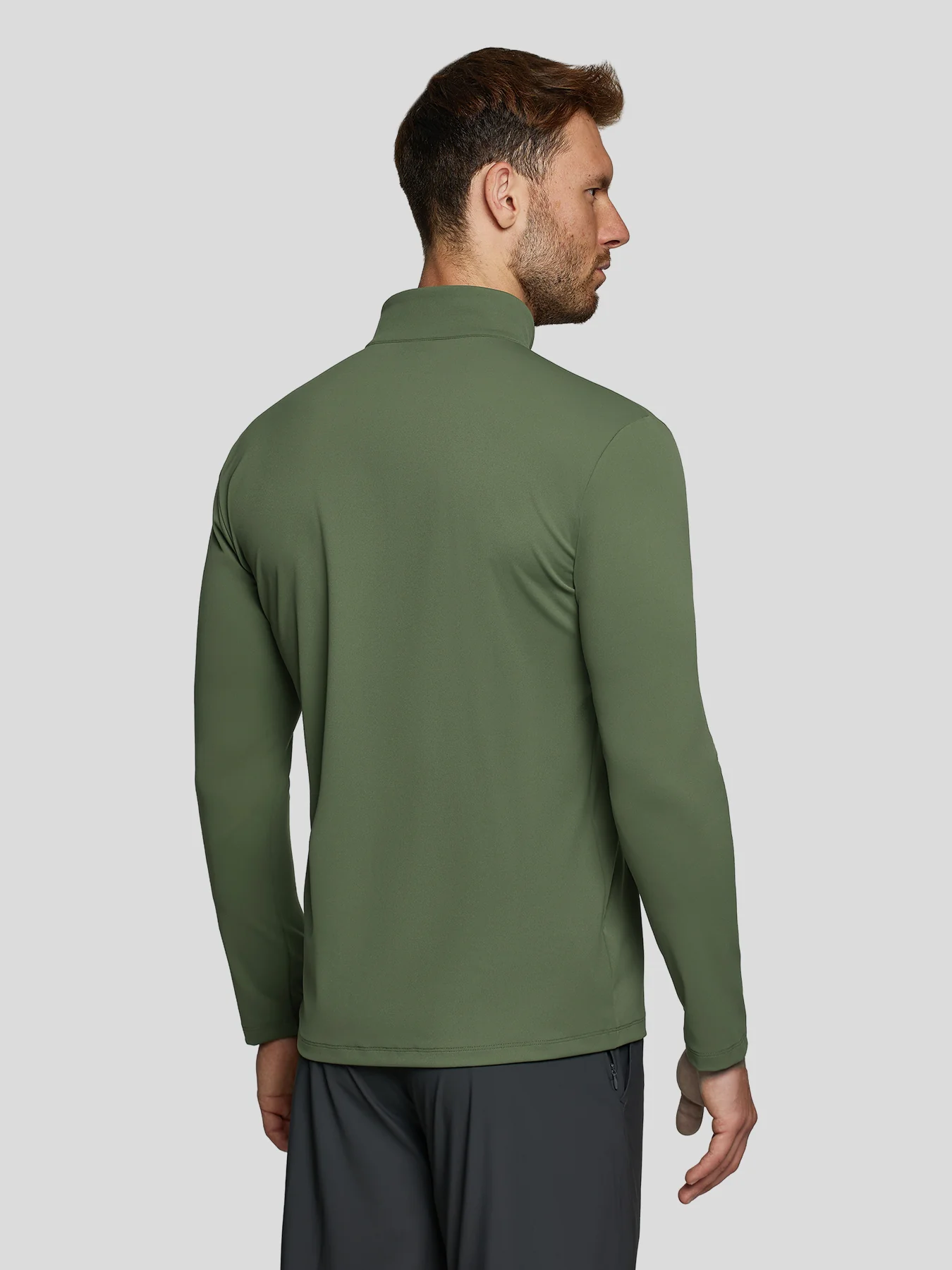 SmoothBlend Half Zip Mock Neck Tee: Zip Same Color - Image 24