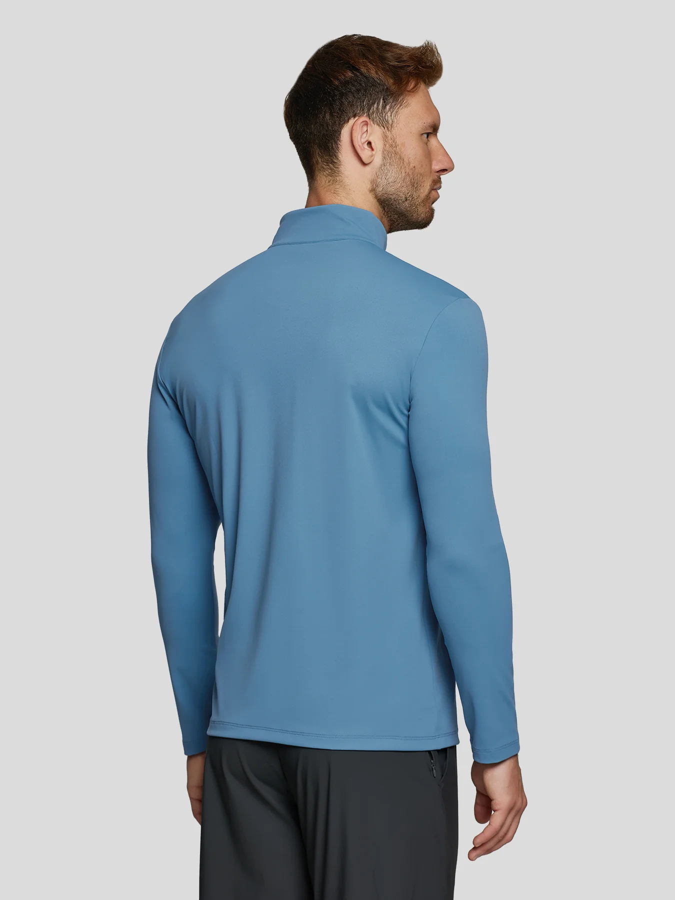 SmoothBlend Half Zip Mock Neck Tee: Zip Same Color - Image 8