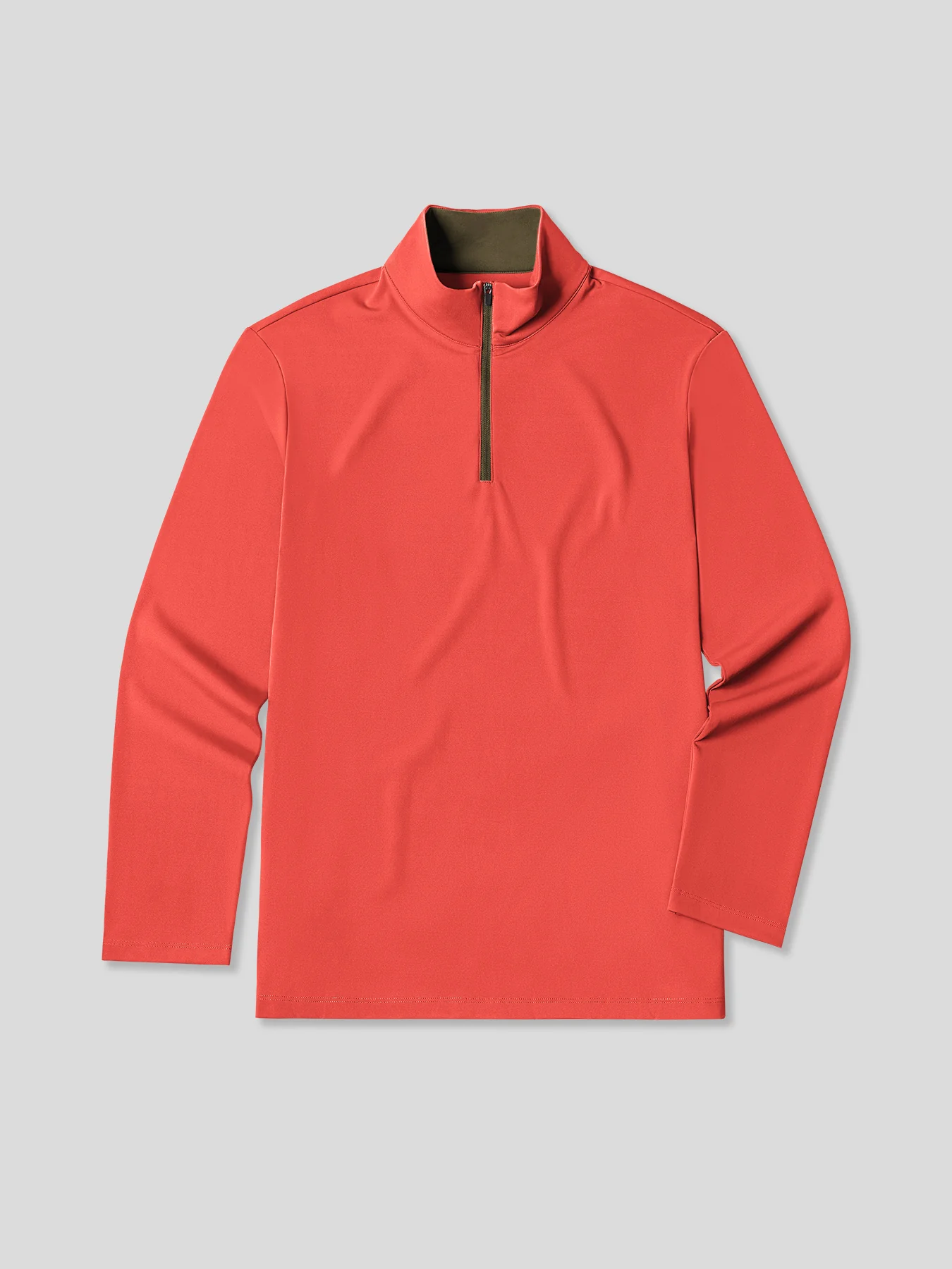 SmoothBlend Slim Fit Half Zip Mock Neck Tee: Zip Contrast Color sale - Image 10